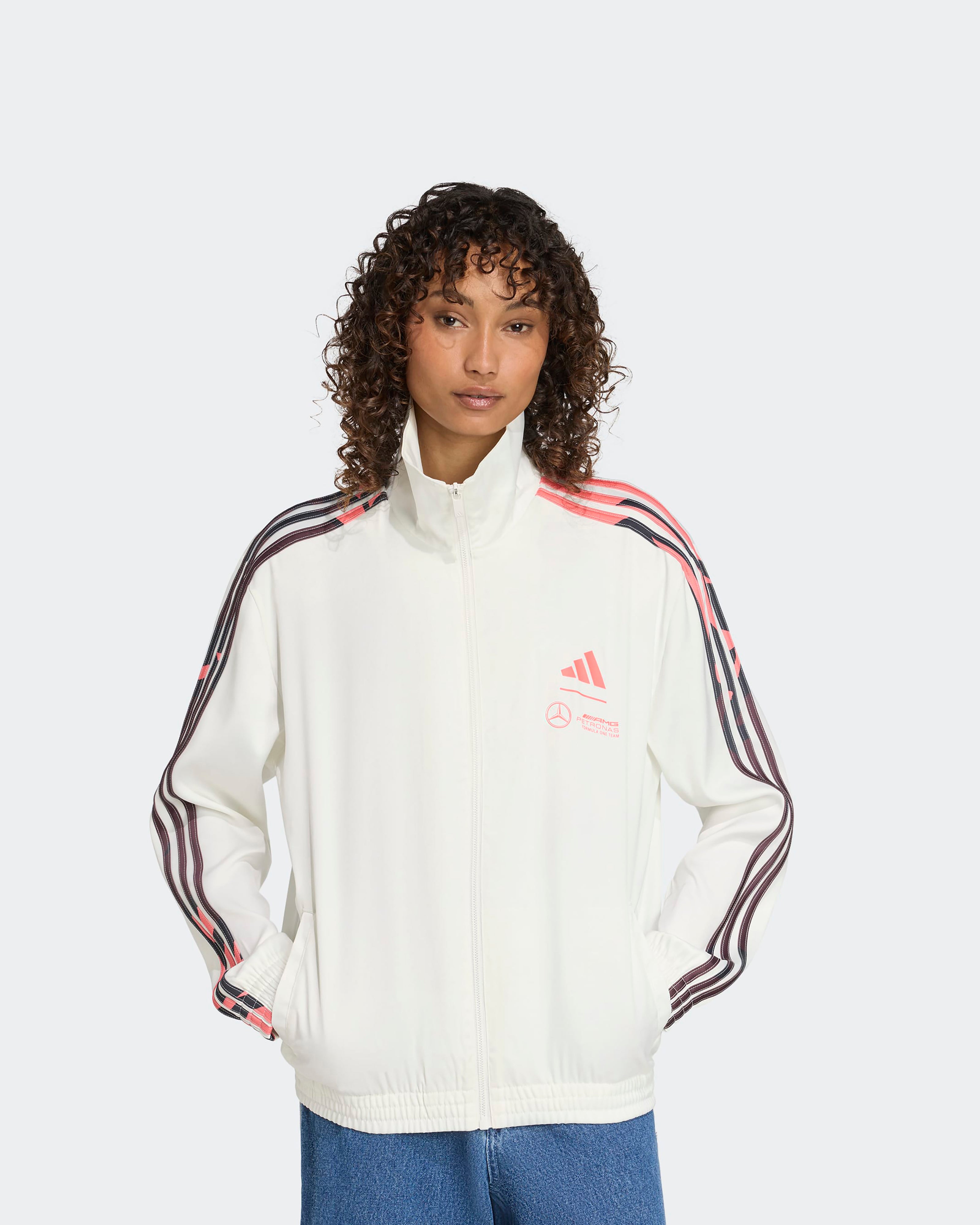 Womens Miami Track Top White | Official Mercedes-AMG PETRONAS F1 Team Store