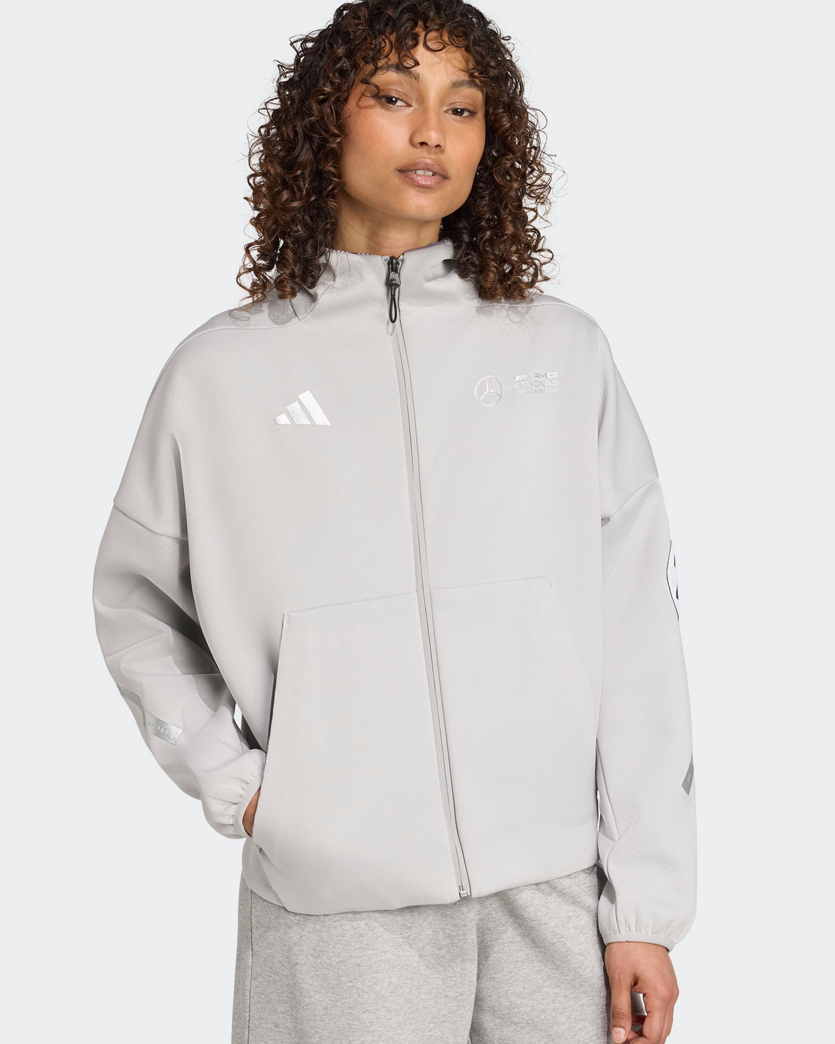 Womens Silver Arrows Full-Zip Hoody Grey | Official Mercedes-AMG