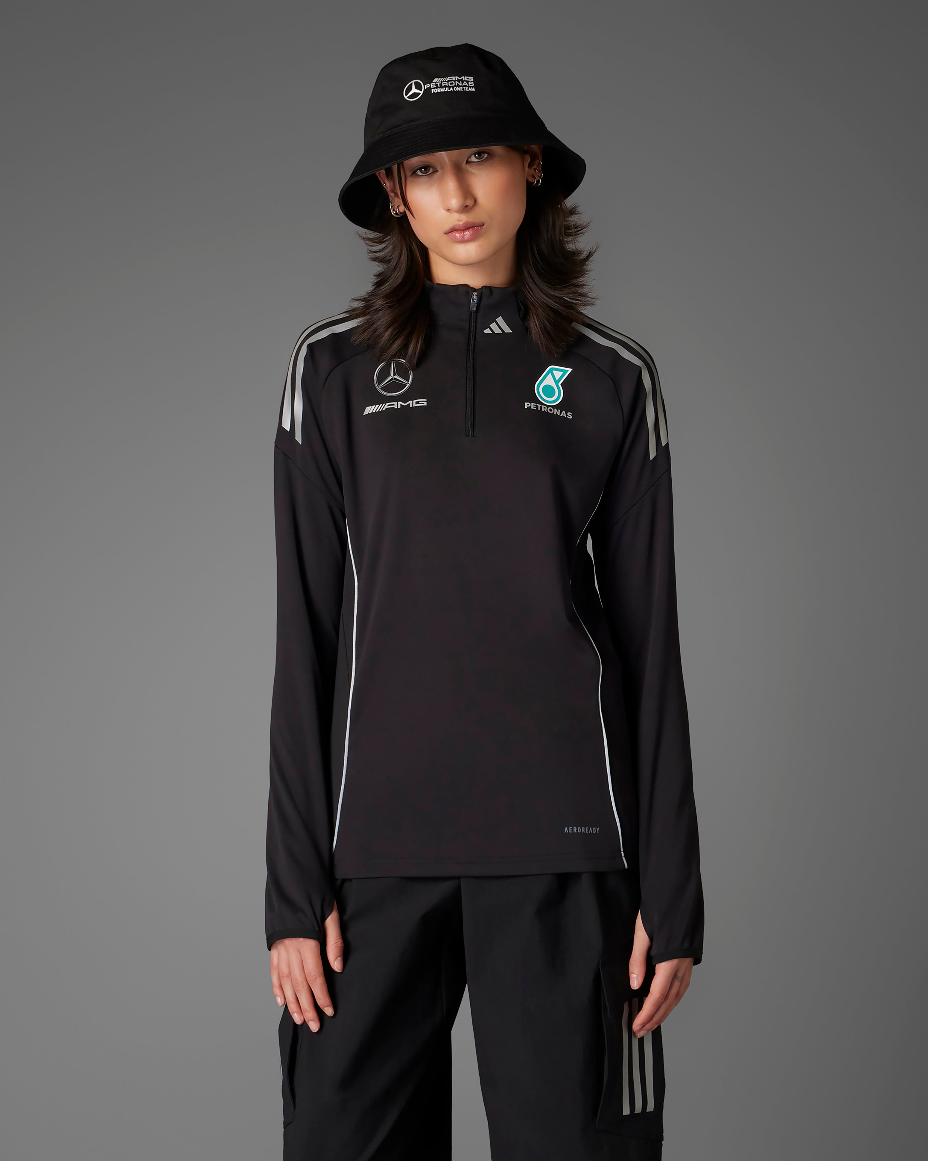 Womens 2025 Mechanics Top Black | Official Mercedes-AMG PETRONAS Womens 2025 Mechanics Top Black | Official Mercedes-AMG PETRONAS