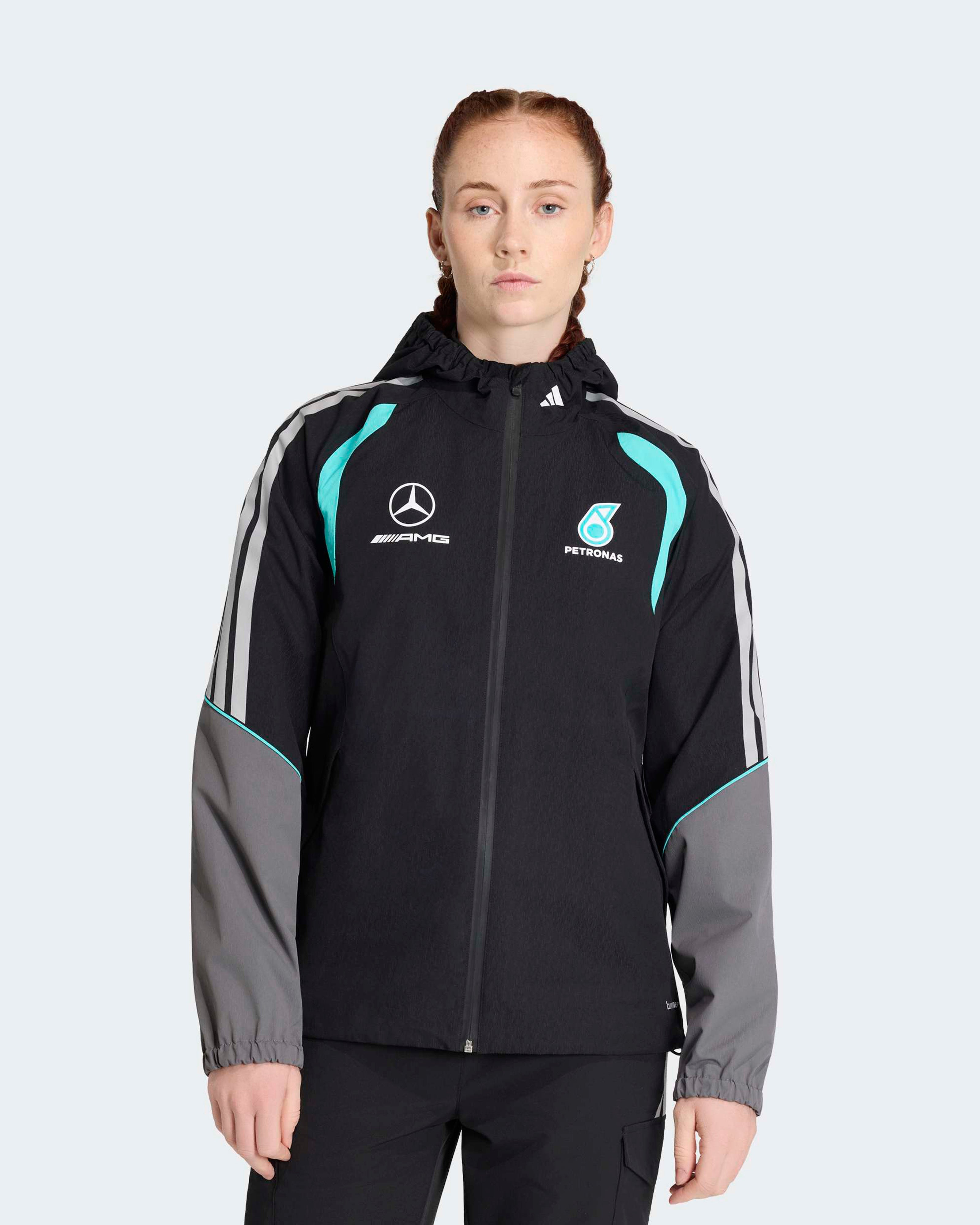 Women's 2026 Mechanics Rain Jacket Black | Mercedes-AMG PETRONAS