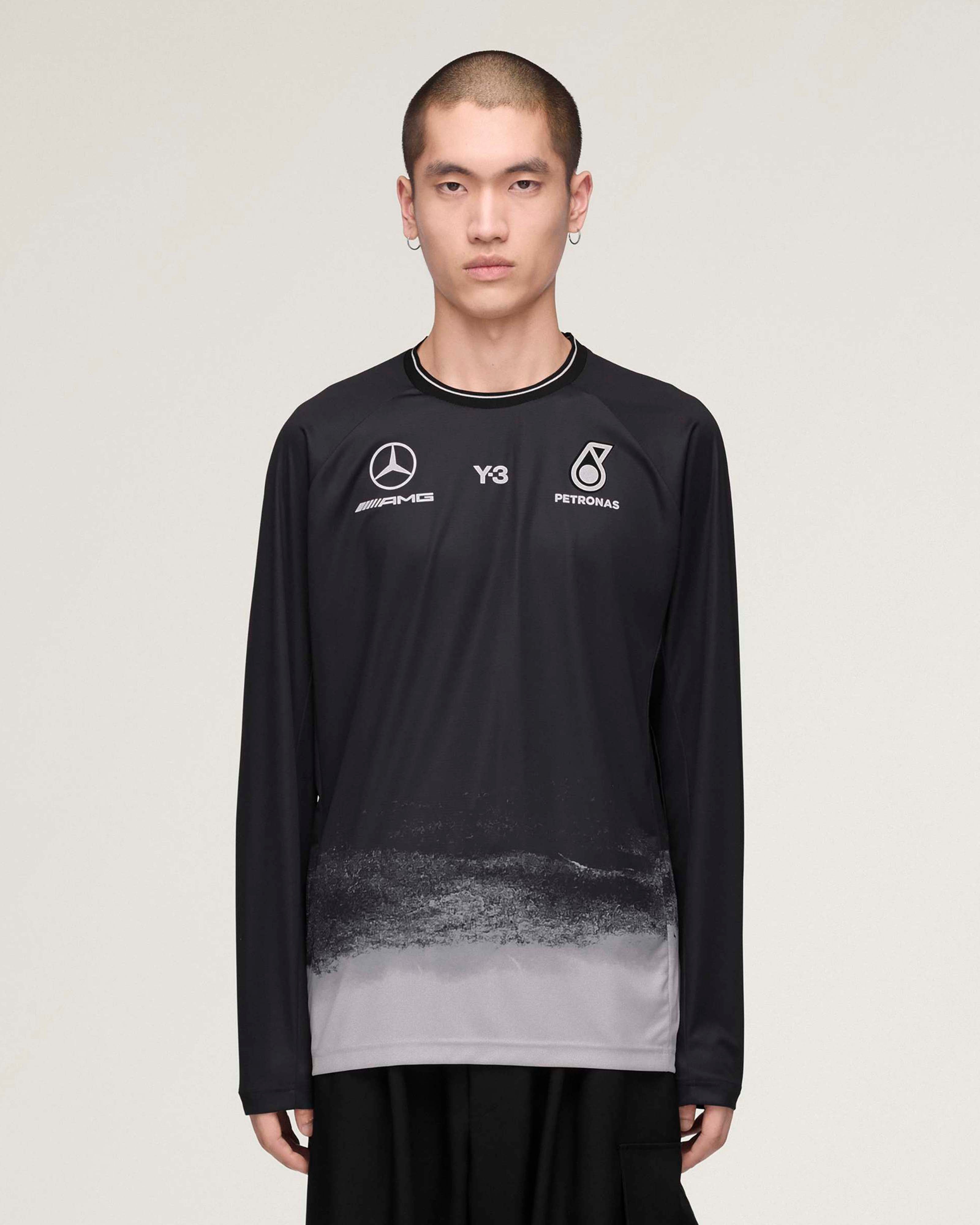 Y-3 Long-Sleeve Mechanics Tee - Black | Mercedes-AMG PETRONAS F1