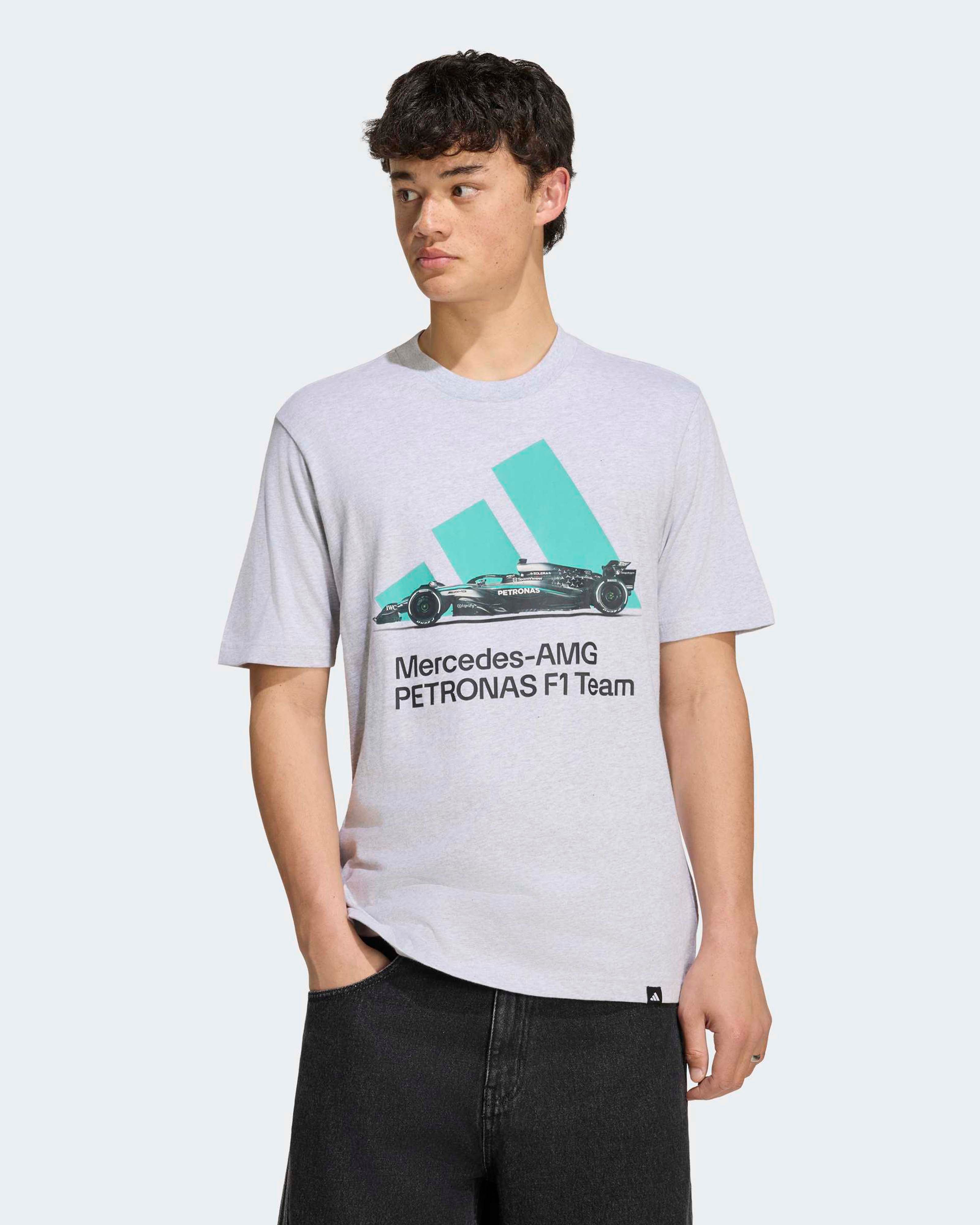 正規品 Mercedes AMG petronas  Mercedes-AMG PETRONAS F1 Team Men's Graphic T-shirt - Grey (2026