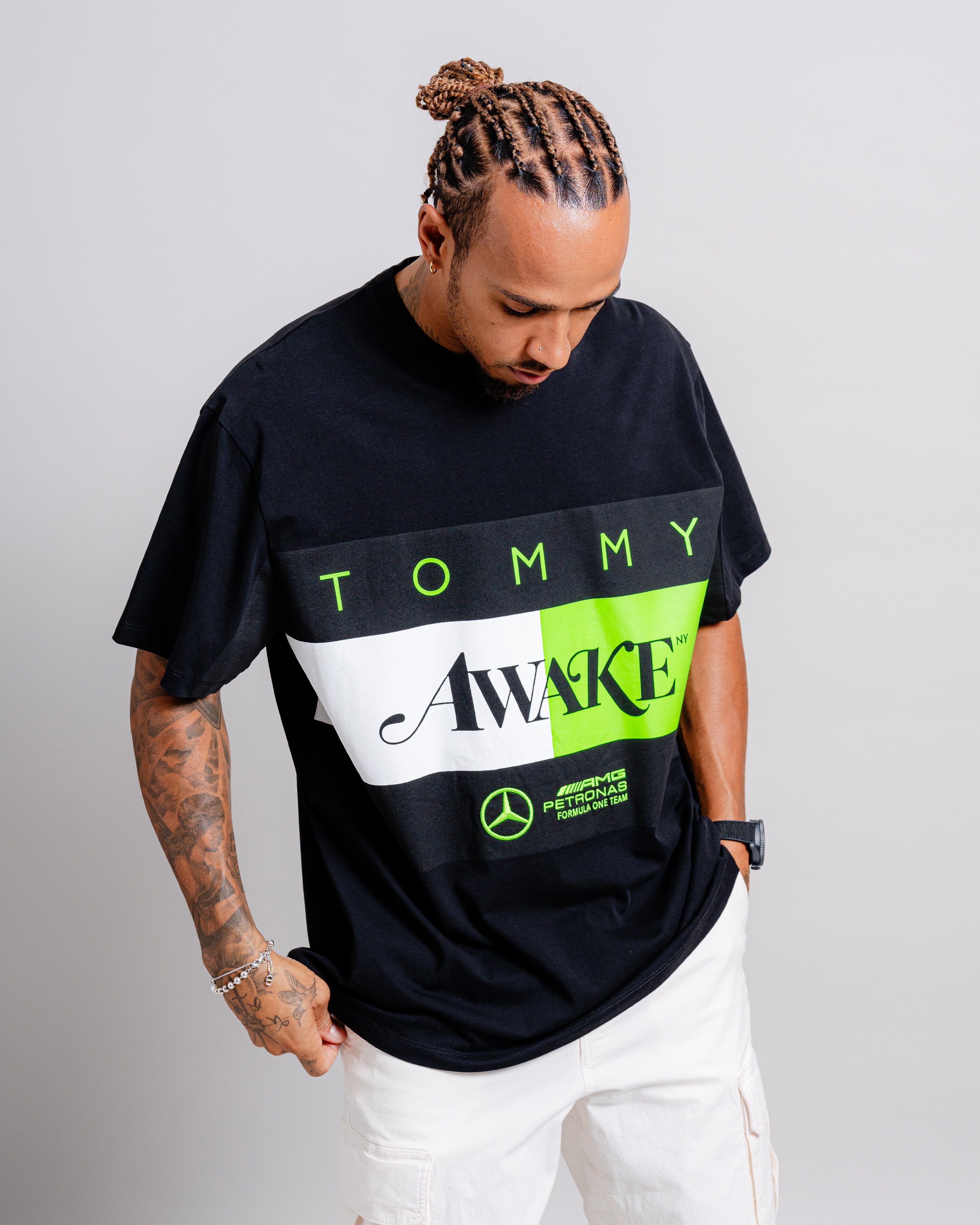 Tommy x Mercedes-AMG F1 x Awake NY Flag Tee Black | Official