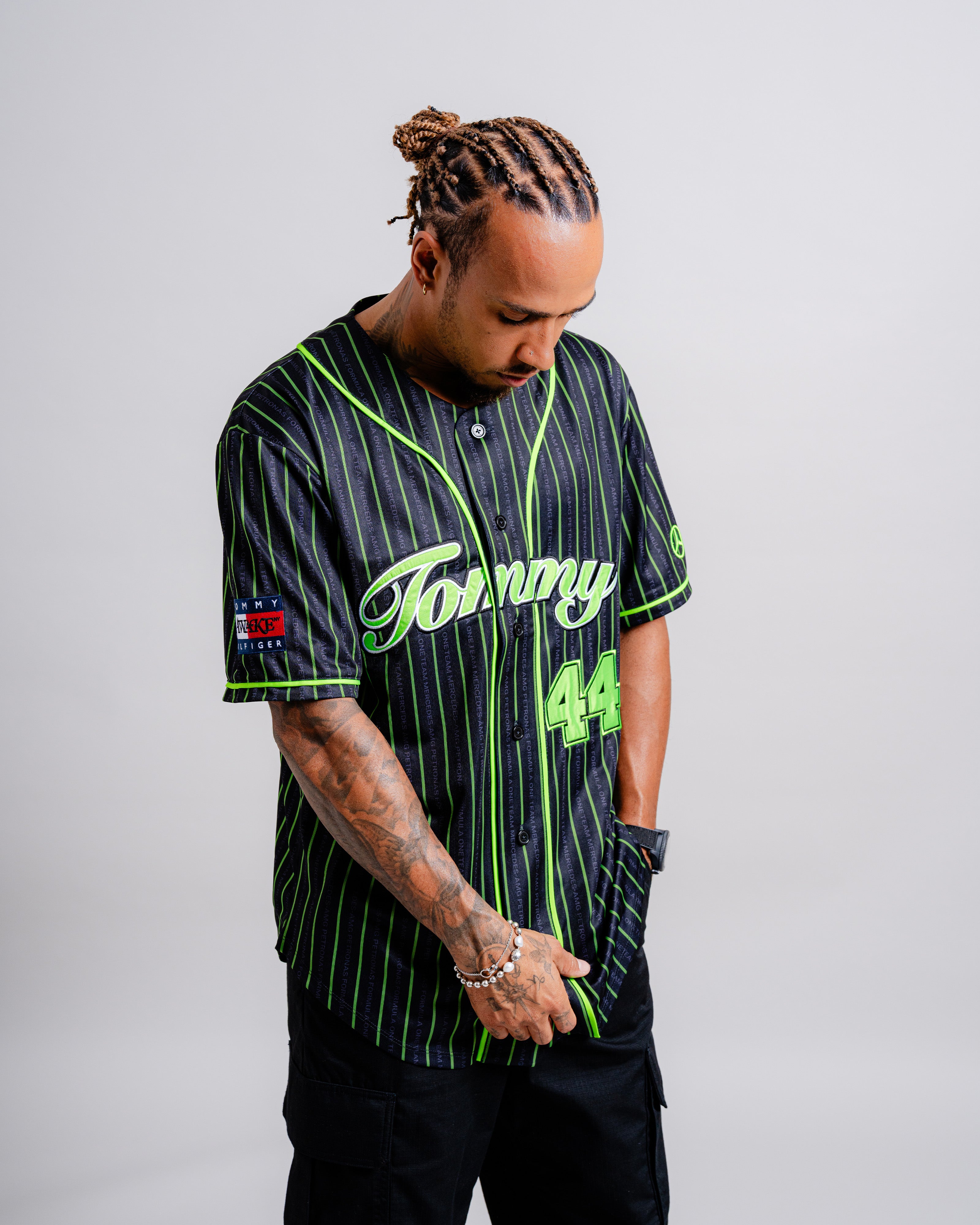 Tommy x Mercedes-AMG F1 x Awake NY Baseball Jersey Black