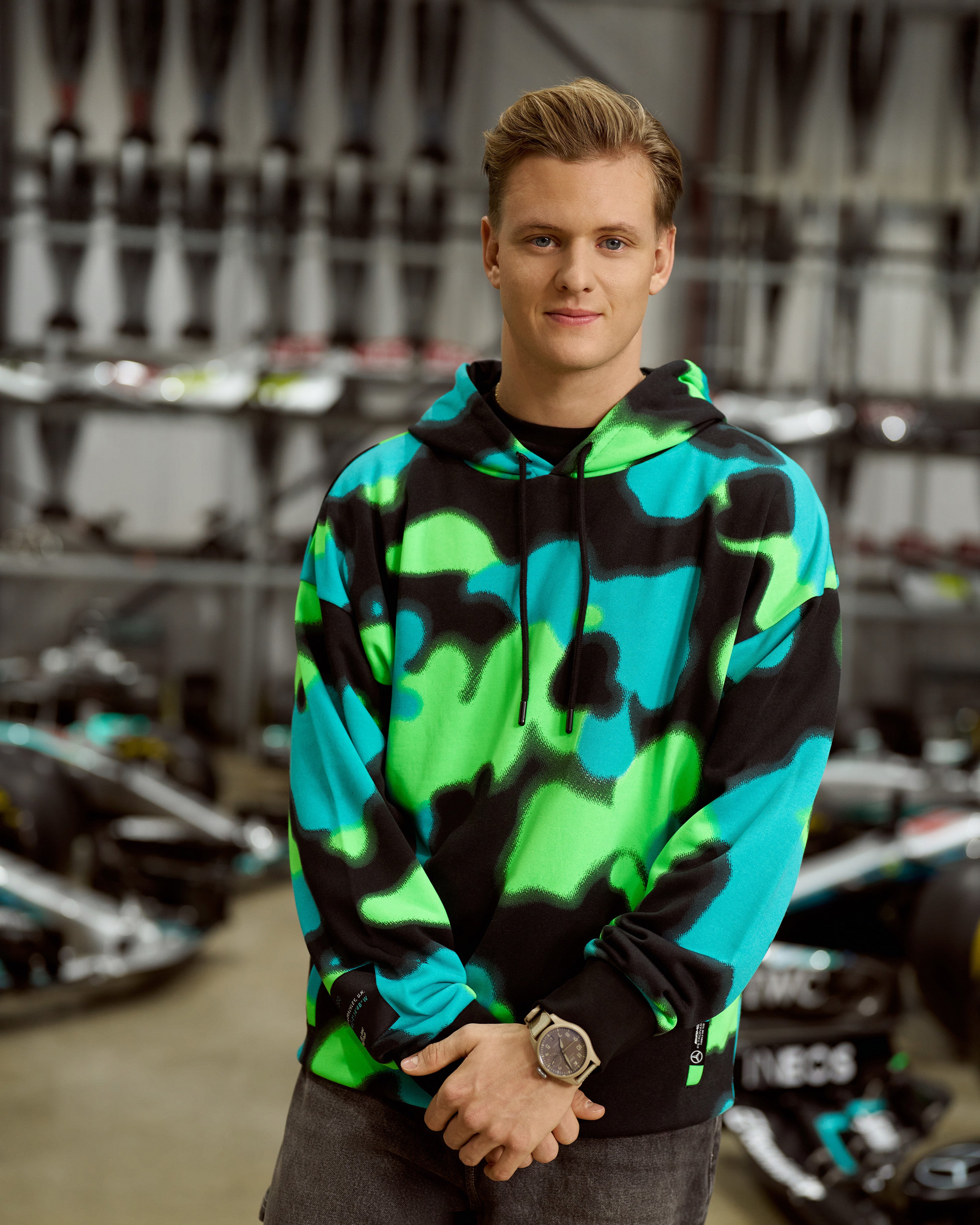 Spray Camo Relaxed Fit Hoody Multicolour