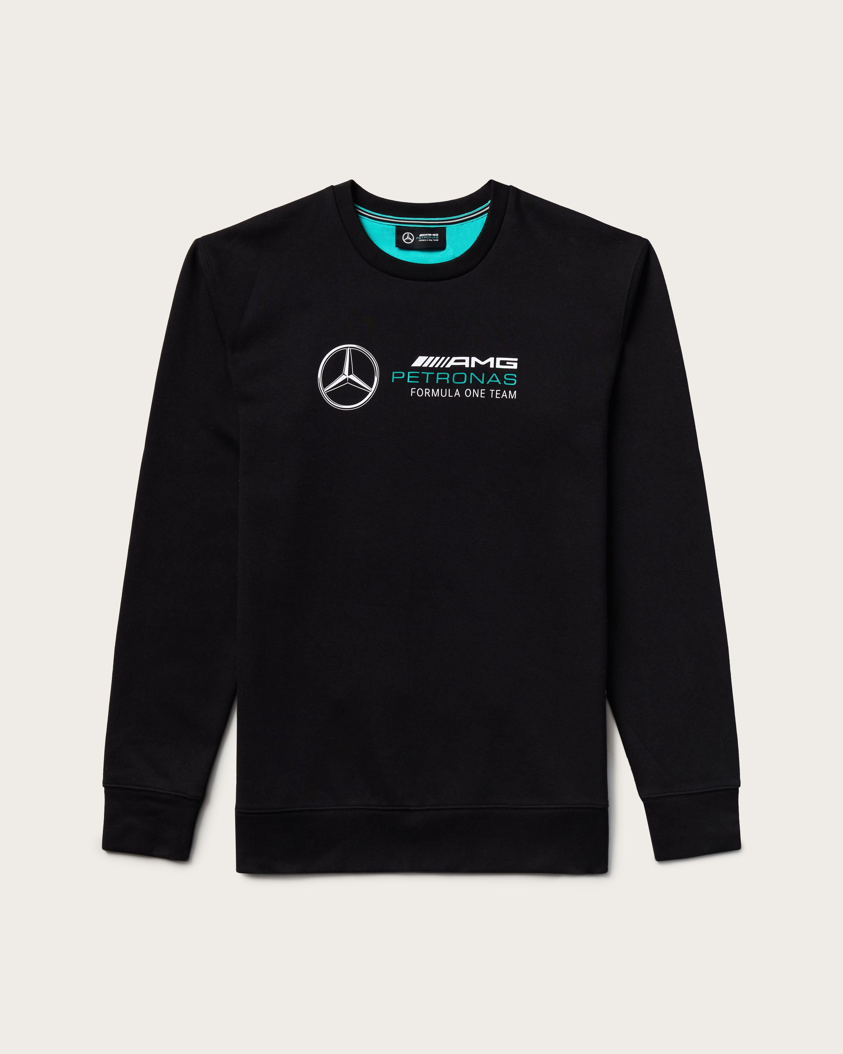 Mens Crew Sweat Black | Official Mercedes-AMG PETRONAS F1 Team Store