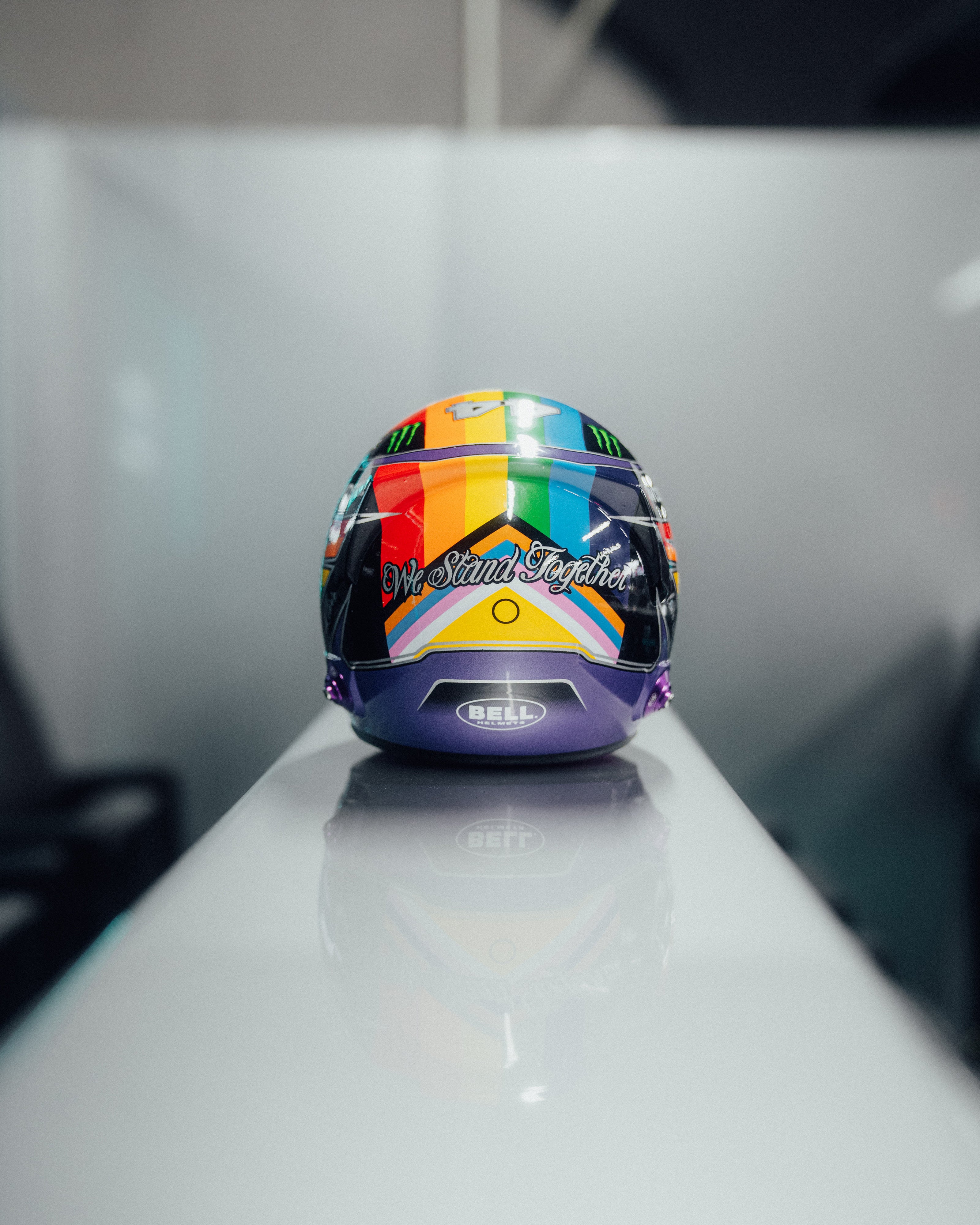 Lewis Hamilton Qatar 2021 Mini Bell Helmet Replica 1:2