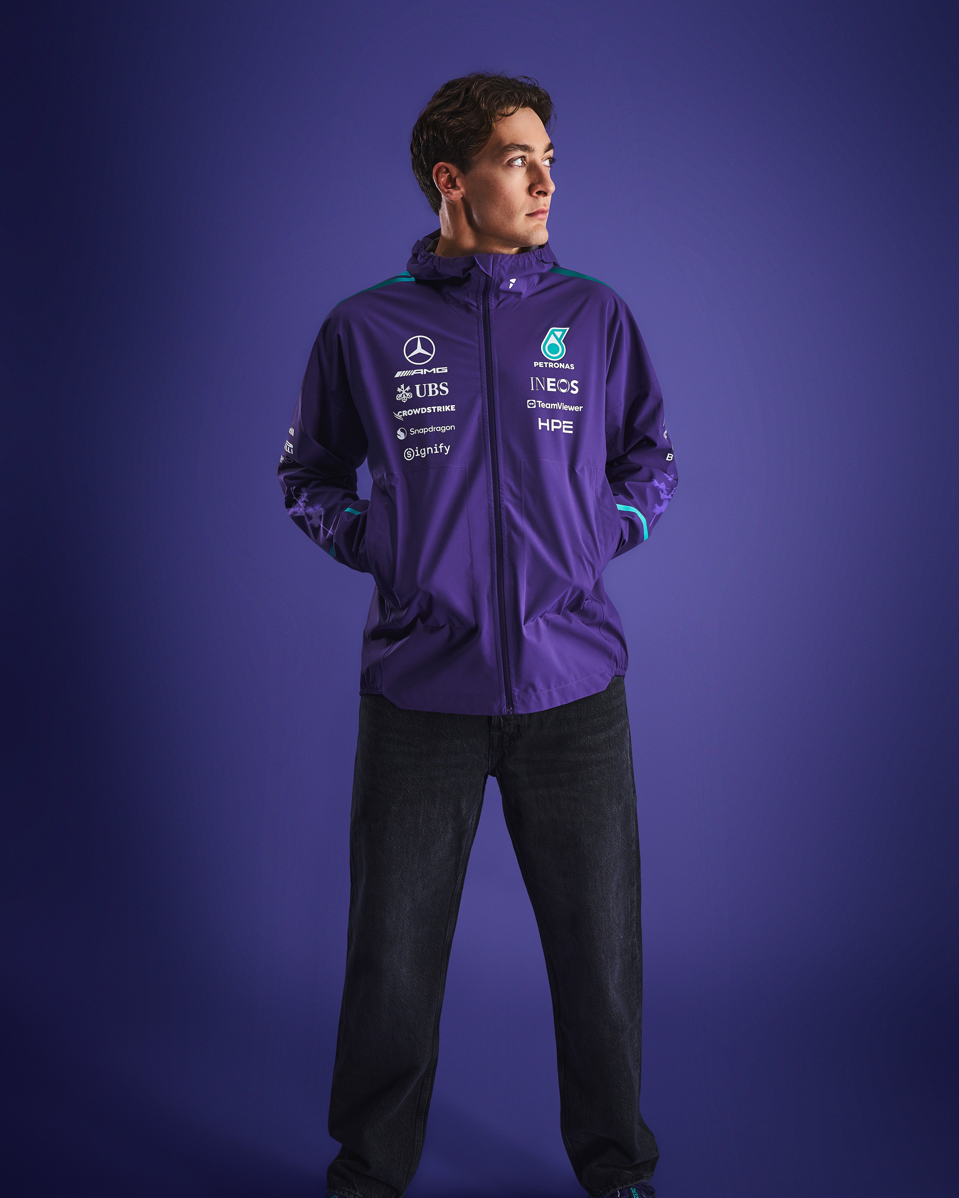 Mens 2026 Vanda Bloom Team Rain Jacket Purple