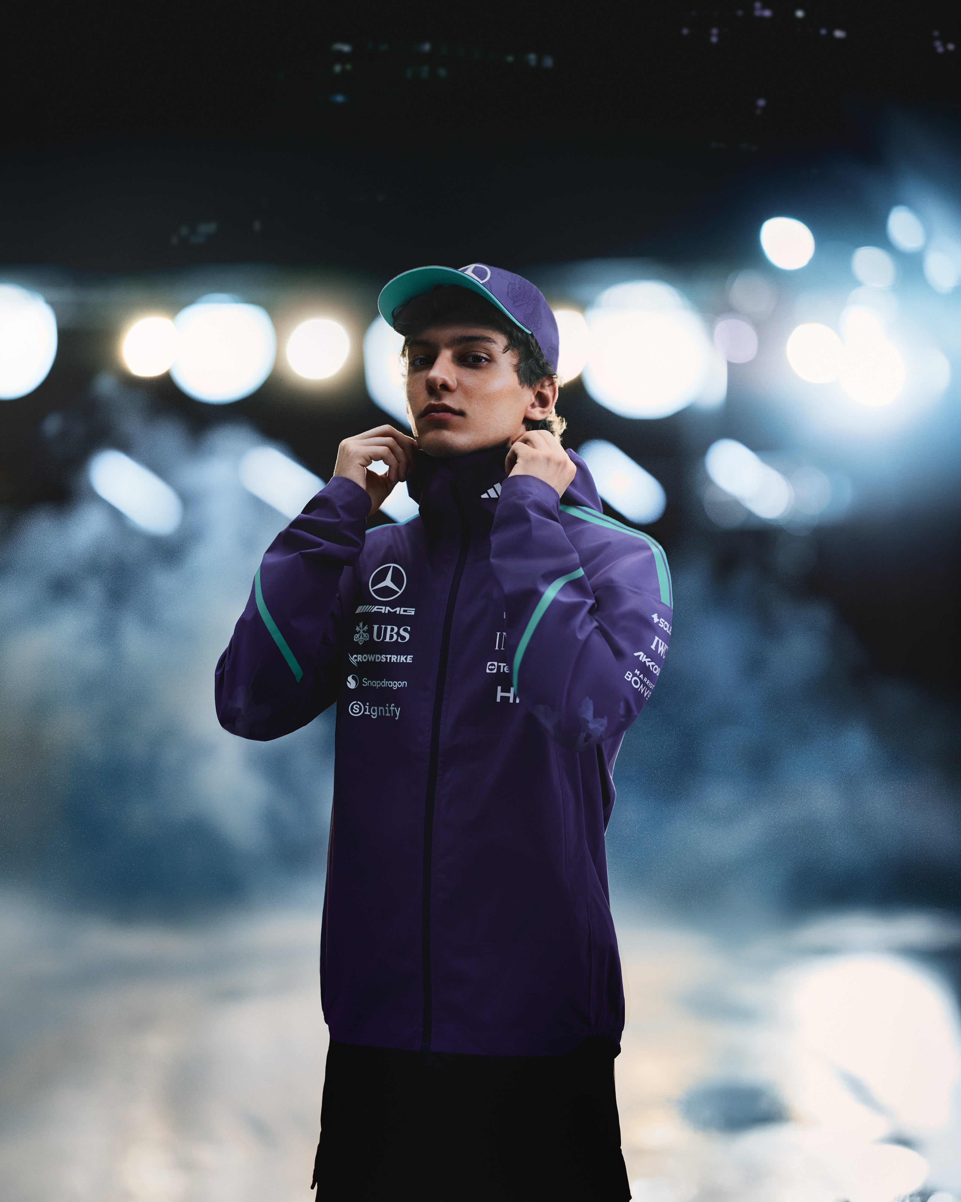 Mens 2026 Vanda Bloom Team Rain Jacket Purple