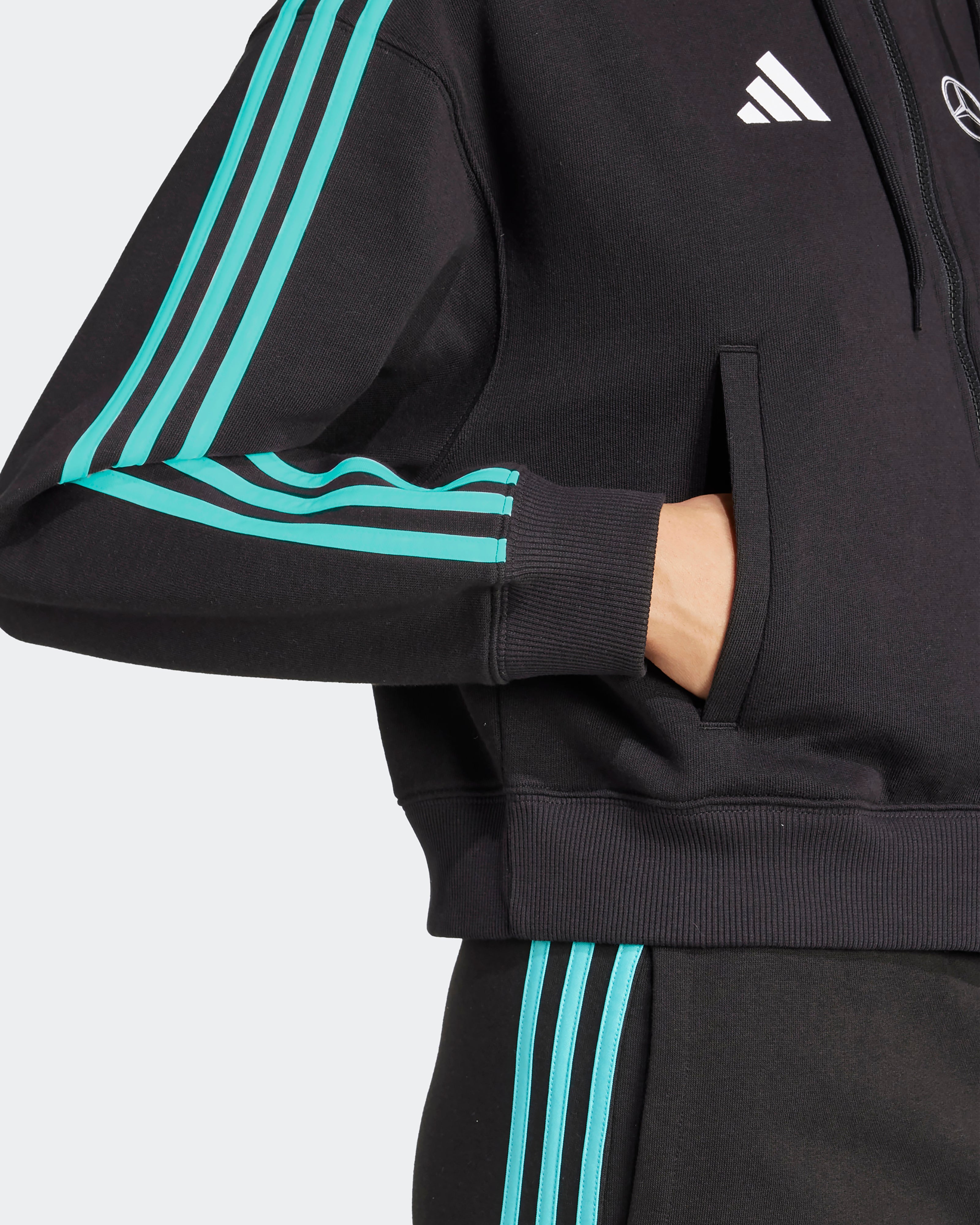 Womens DNA Full-Zip Hoody Black Official Mercedes-AMG PETRONAS