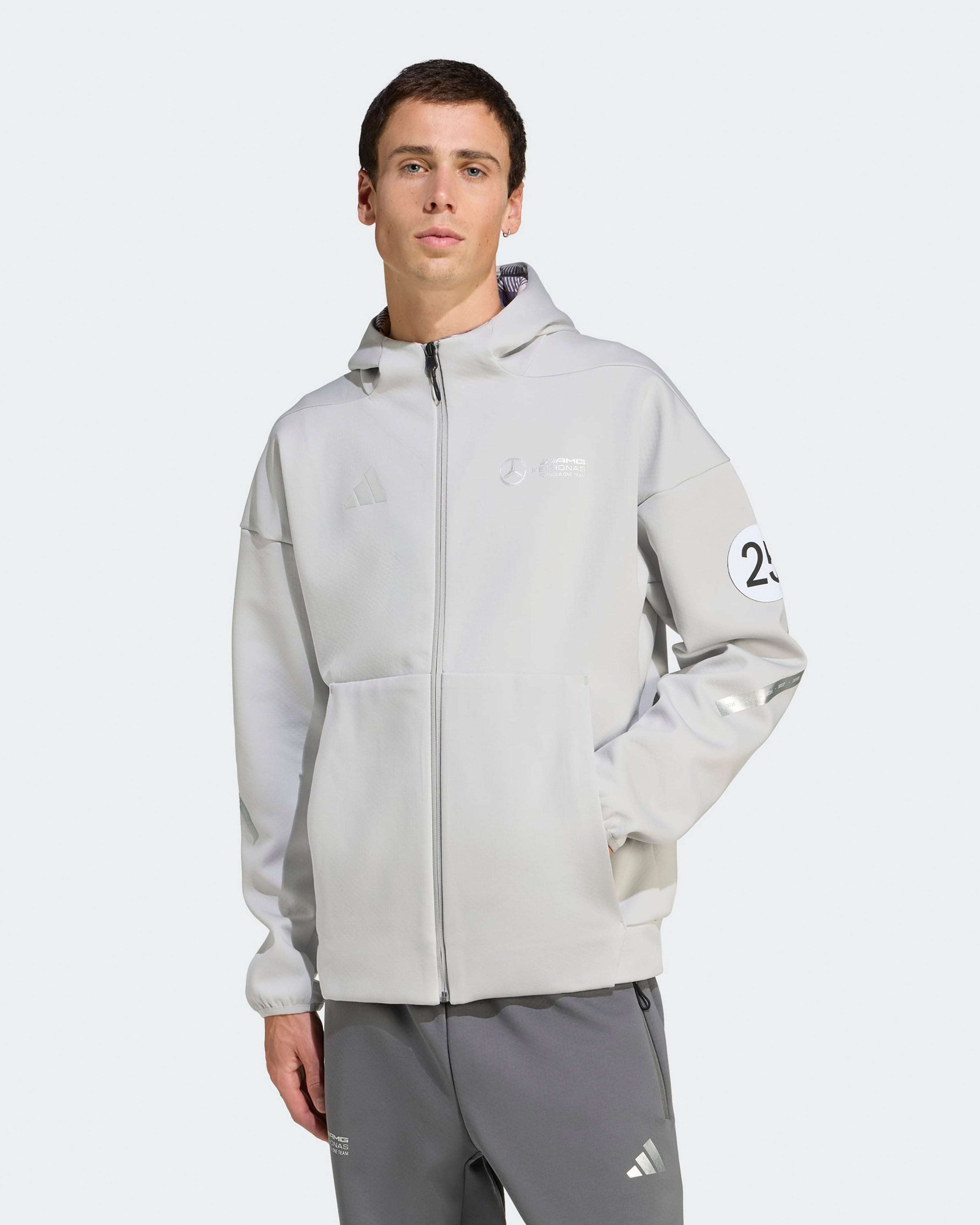 Mens Silver Arrows Full-Zip Hoody Grey | Official Mercedes-AMG