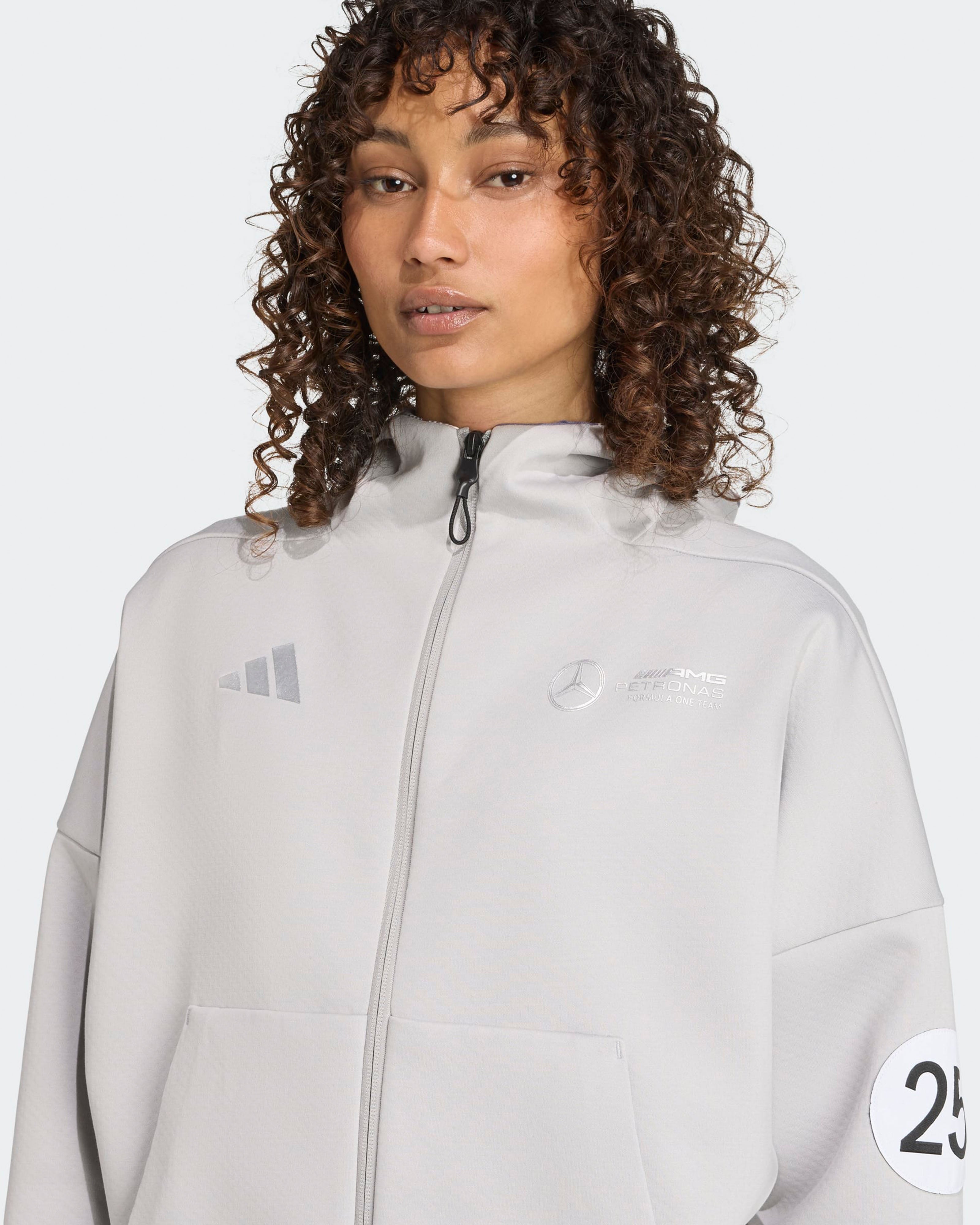 Womens Silver Arrows Full-Zip Hoody Grey | Official Mercedes-AMG