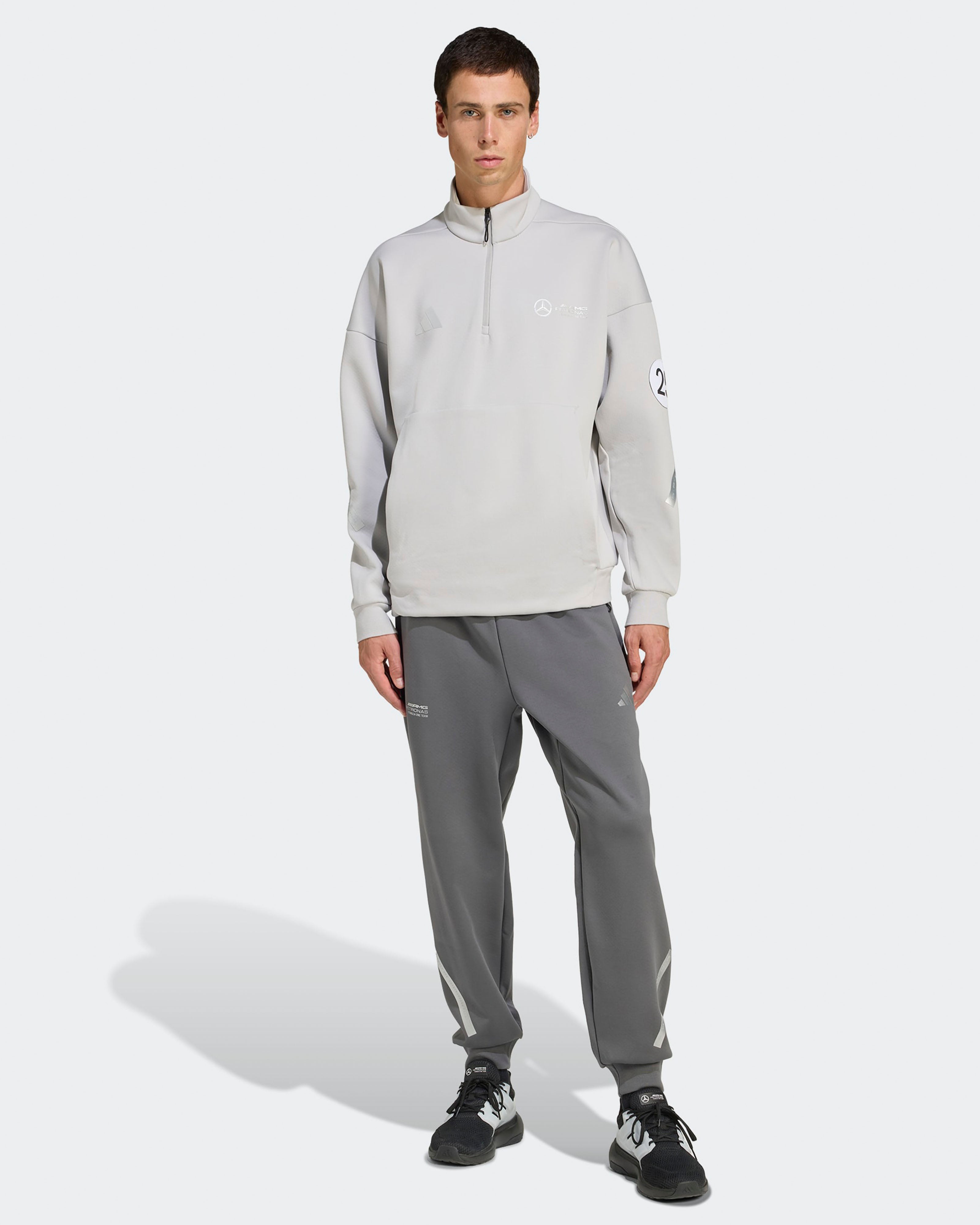 Mens Silver Arrows Quarter Zip Grey | Official Mercedes-AMG