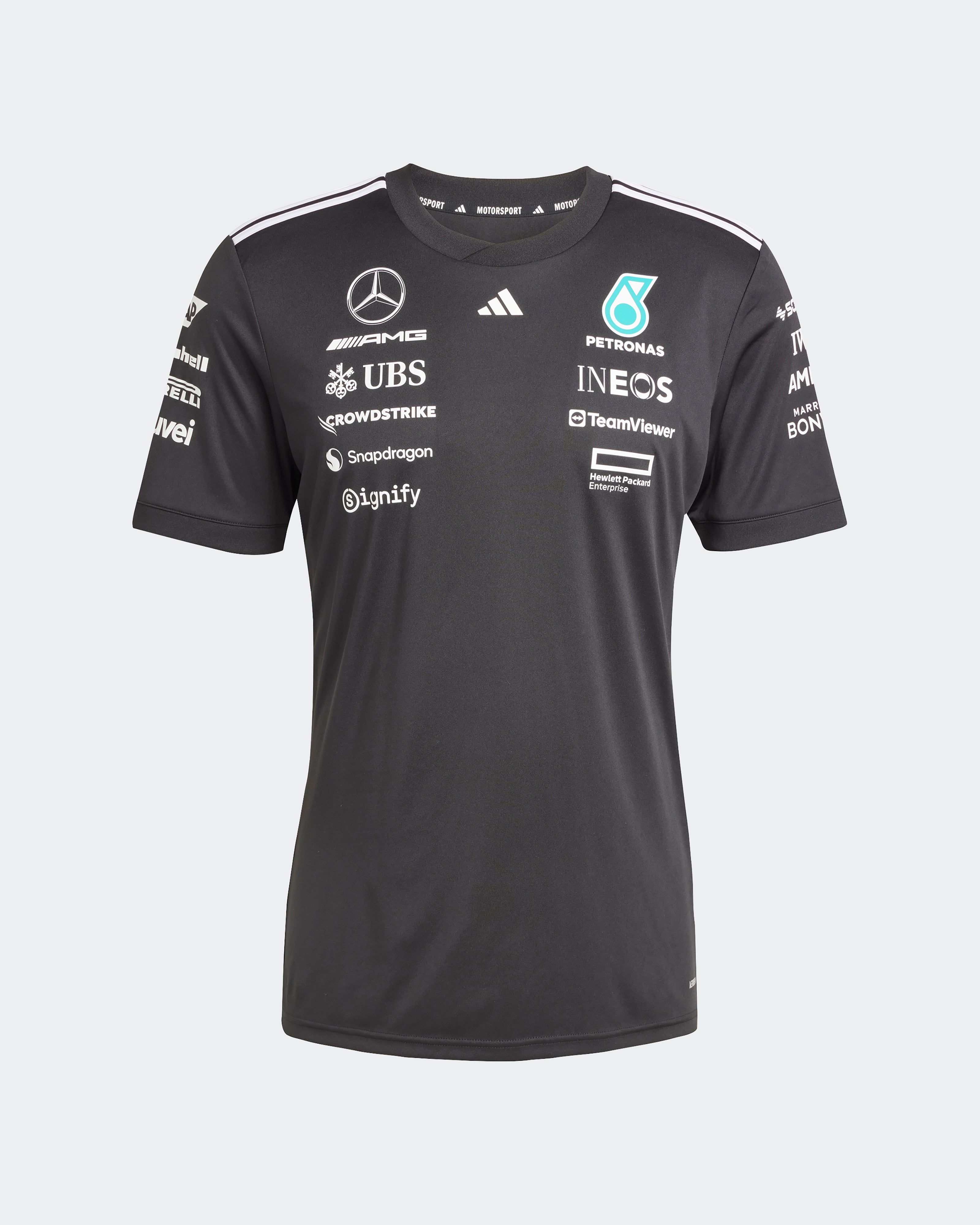 Mens 2025 Team Driver Tee Black | Official Mercedes-AMG PETRONAS