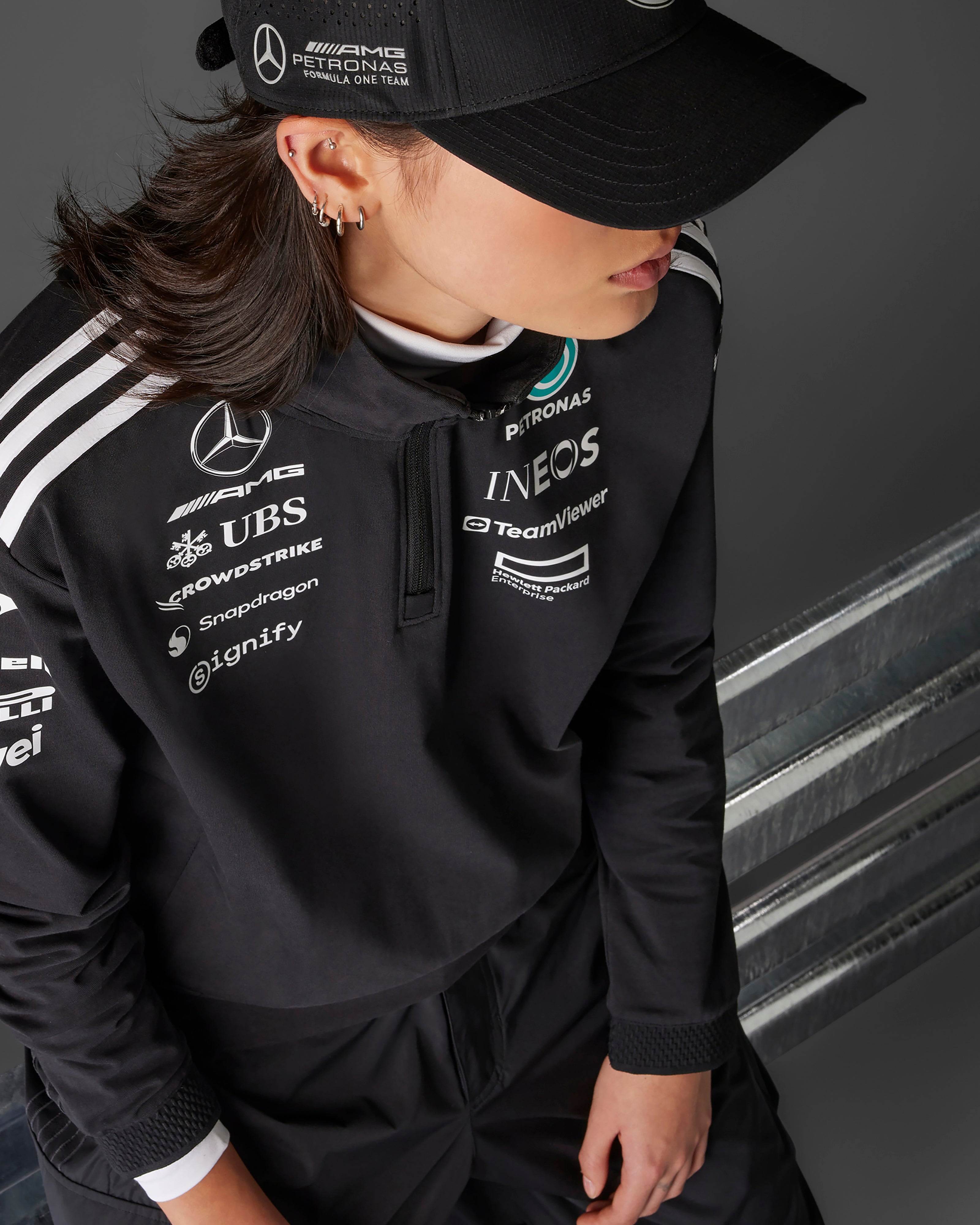 Womens 2025 Team Quarter Zip Black | Official Mercedes-AMG