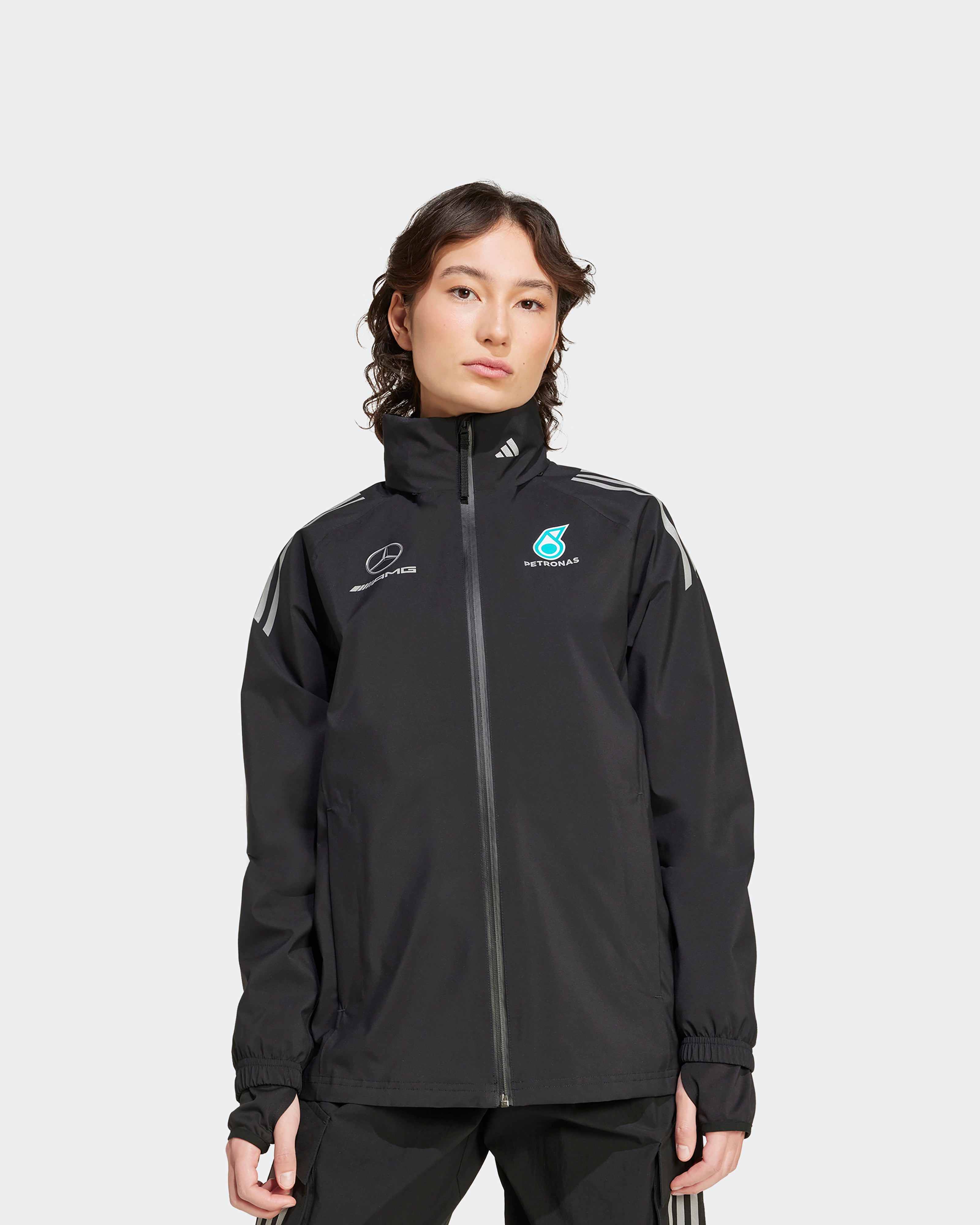 Womens 2025 Mechanics Rain Jacket Black | Official Mercedes-AMG