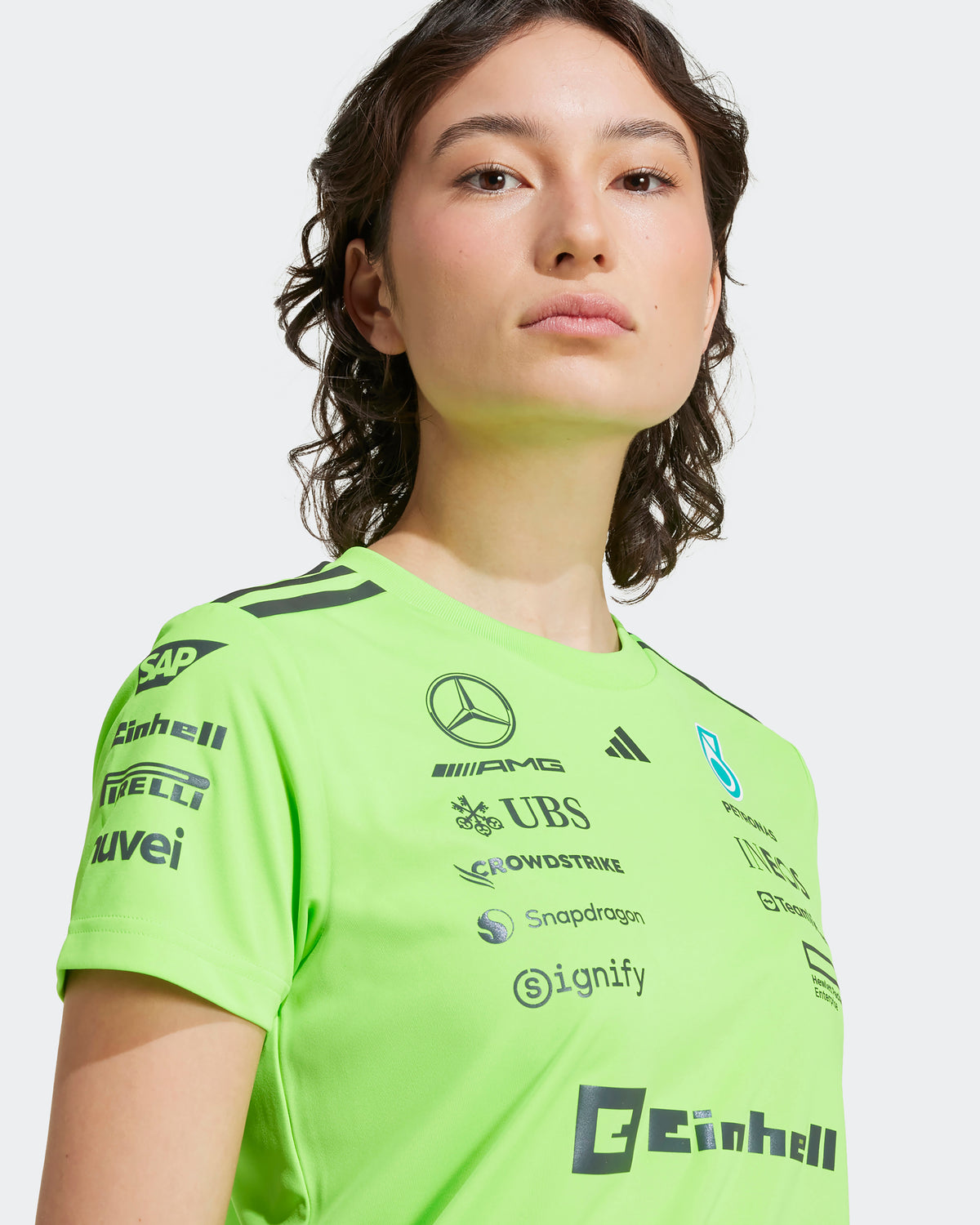 Mercedes AMG Petronas T-shirt pilote d'équipe F1 2024 pour femme, Noir , XS Mercedes AMG Petronas T-shirt pilote d'équipe F1 2024 pour femme, Noir , XS