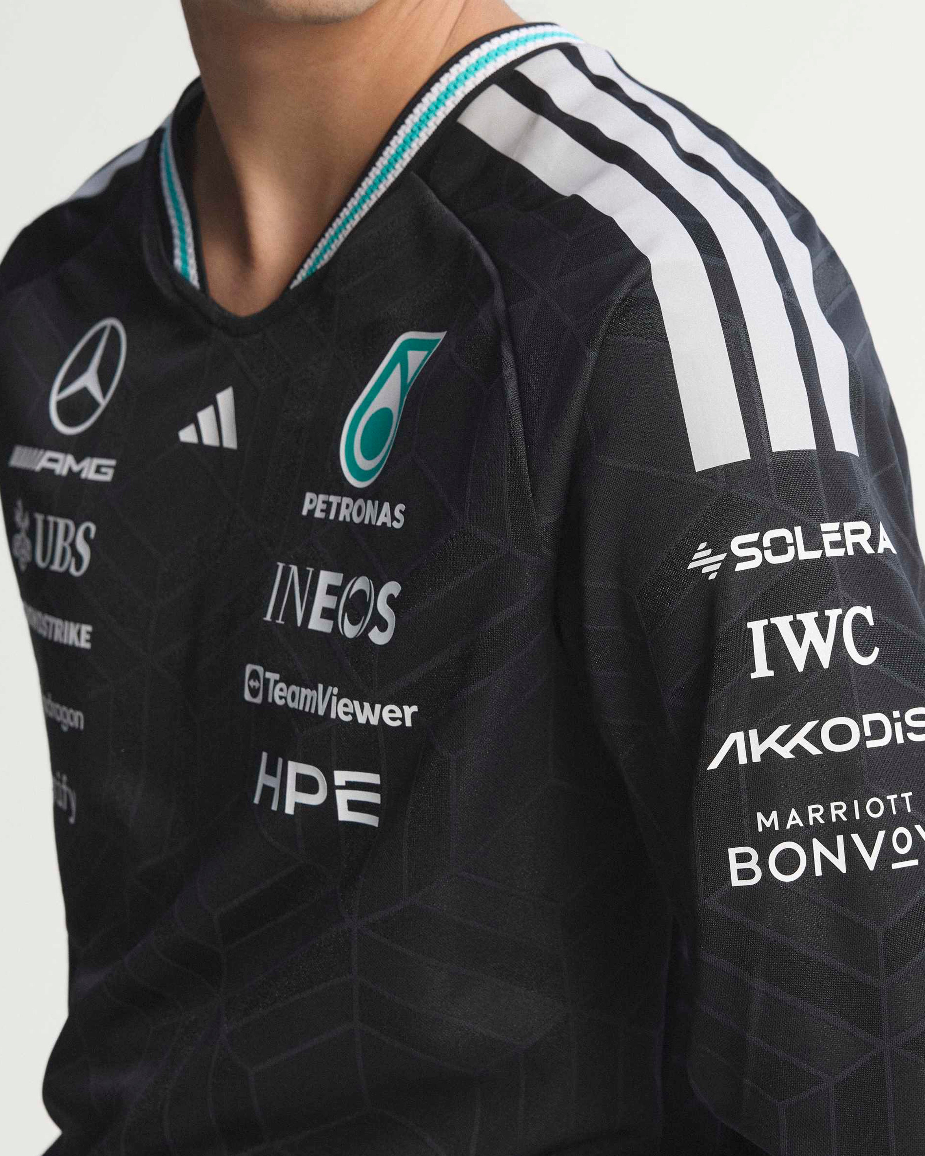 Men's 2026 Authentic Driver Long Sleeve Tee – Black | Mercedes-AMG