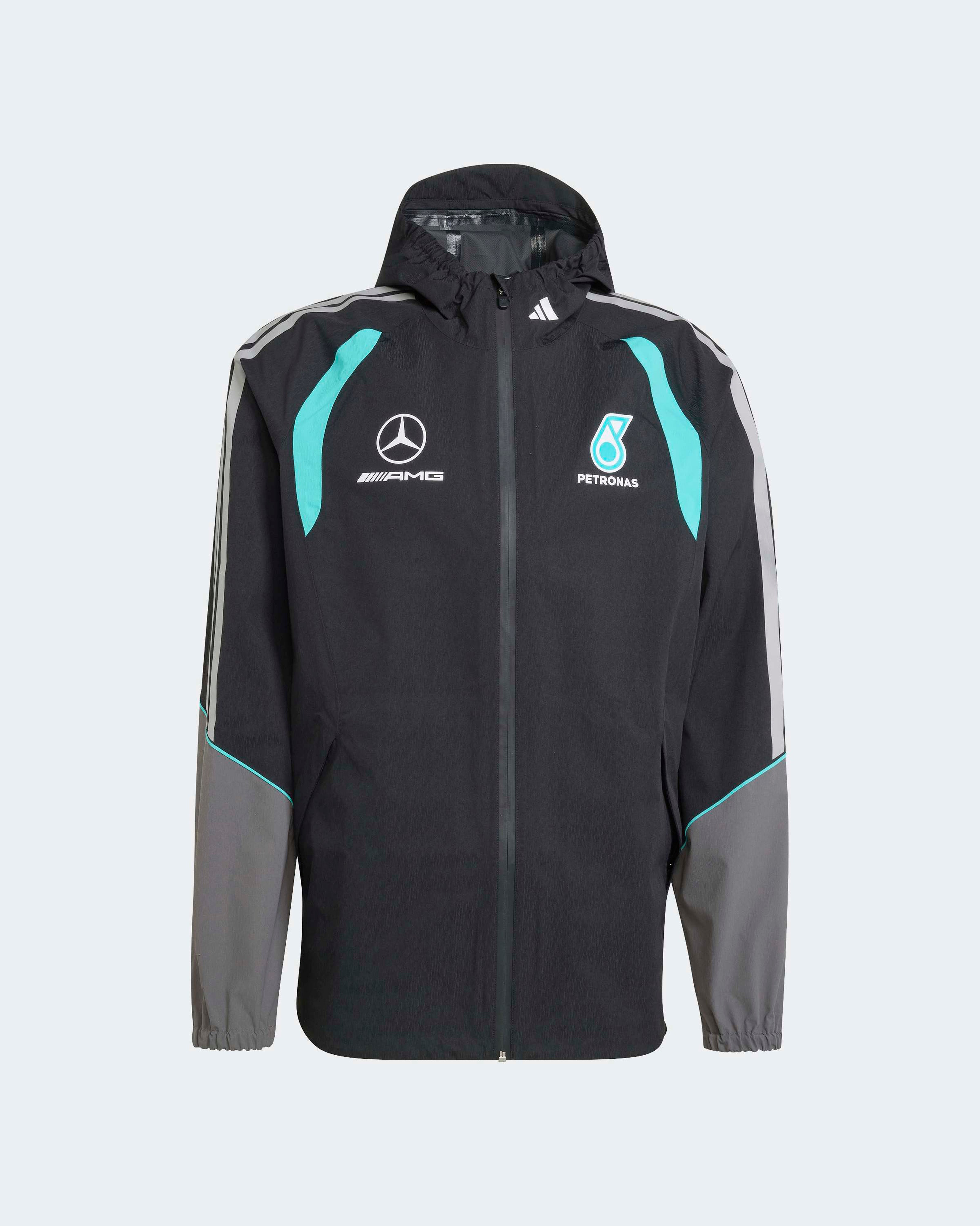 Men's 2026 Mechanics Rain Jacket Black | Mercedes-AMG PETRONAS F1