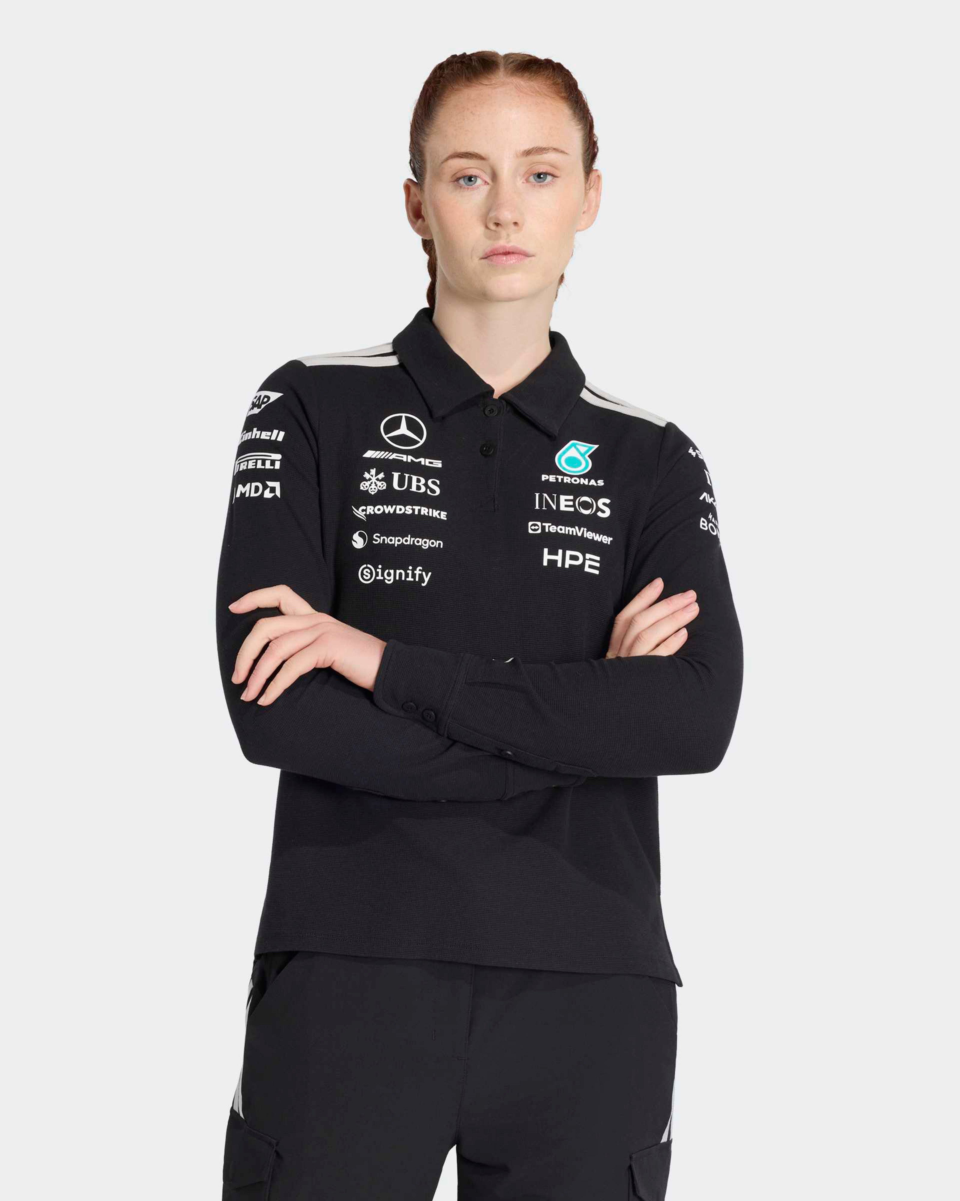 Womens 2026 Team Long-Sleeve Polo Black