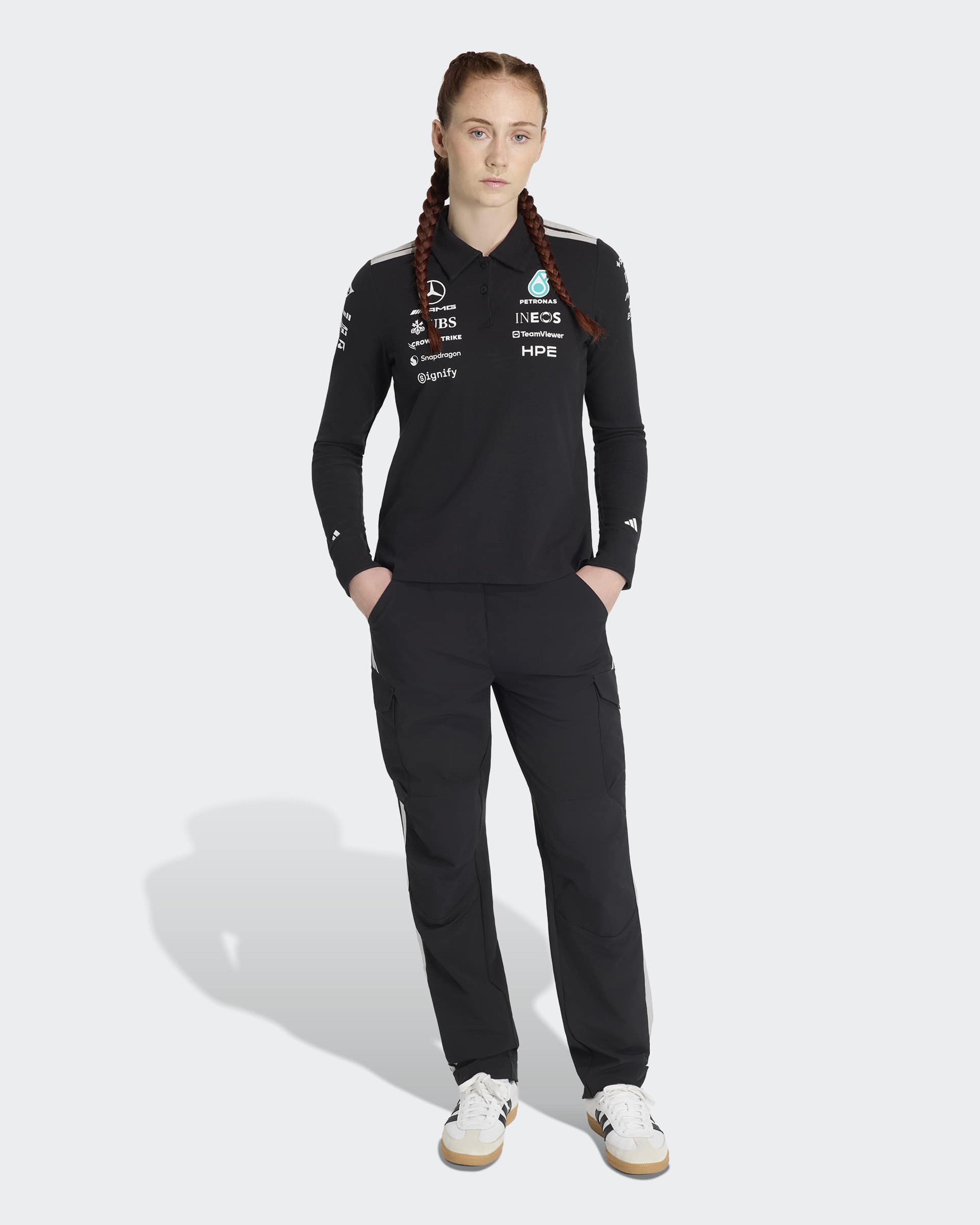 Women's 2026 Mercedes-AMG F1 Team Long-Sleeve Polo - Black