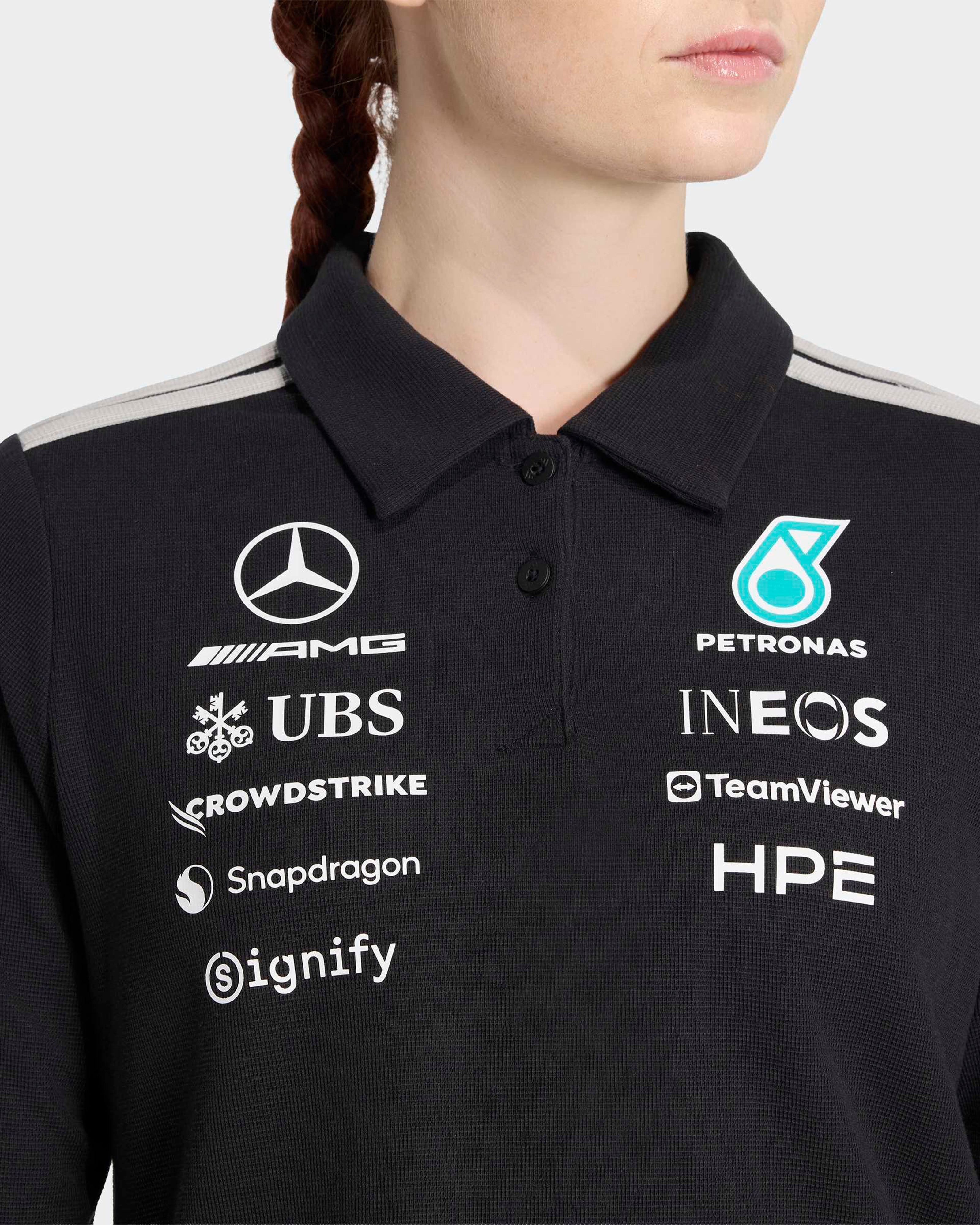 Women's 2026 Mercedes-AMG F1 Team Long-Sleeve Polo - Black