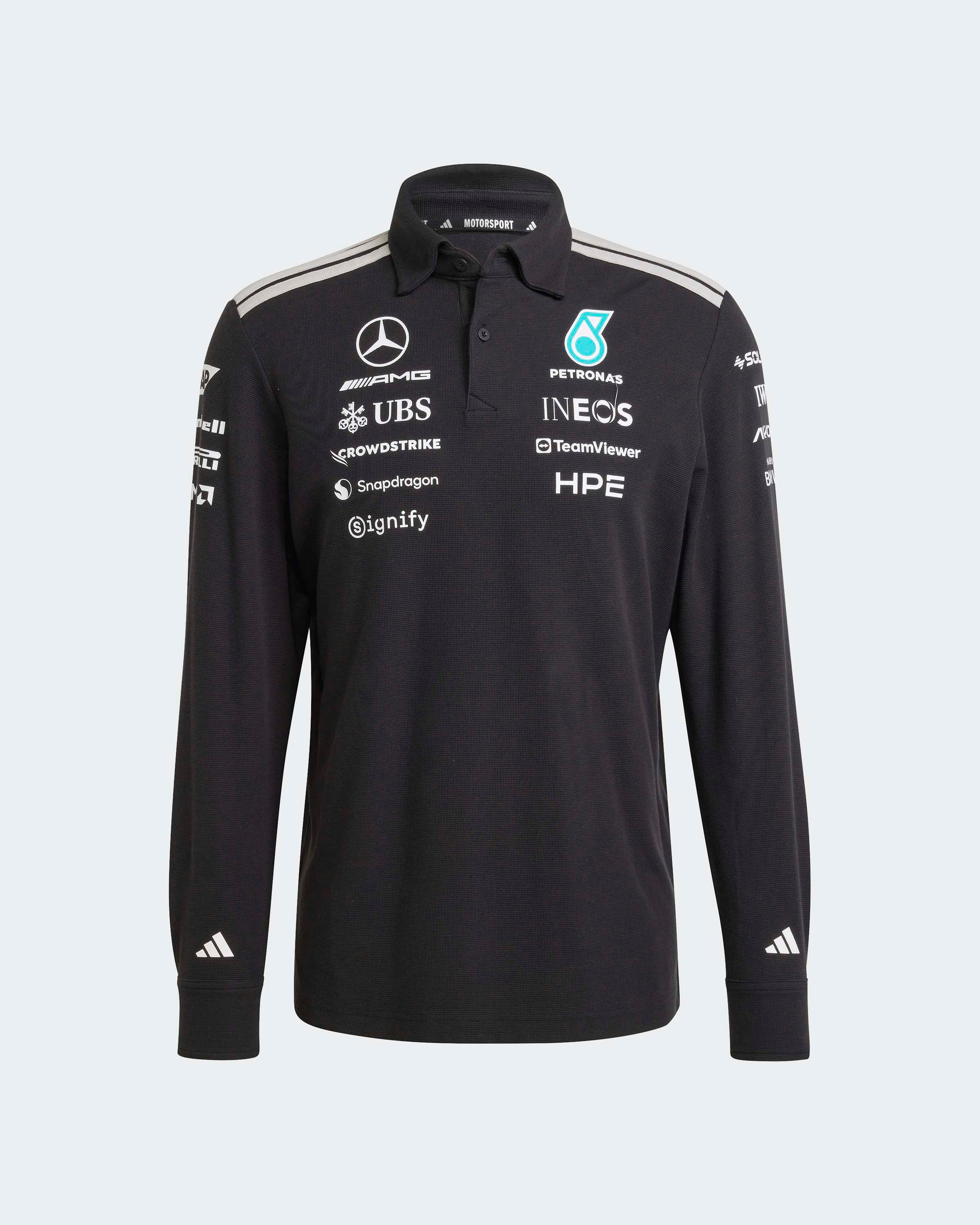 Official Mercedes-AMG PETRONAS F1 Team Men's 2026 Long-Sleeve Polo