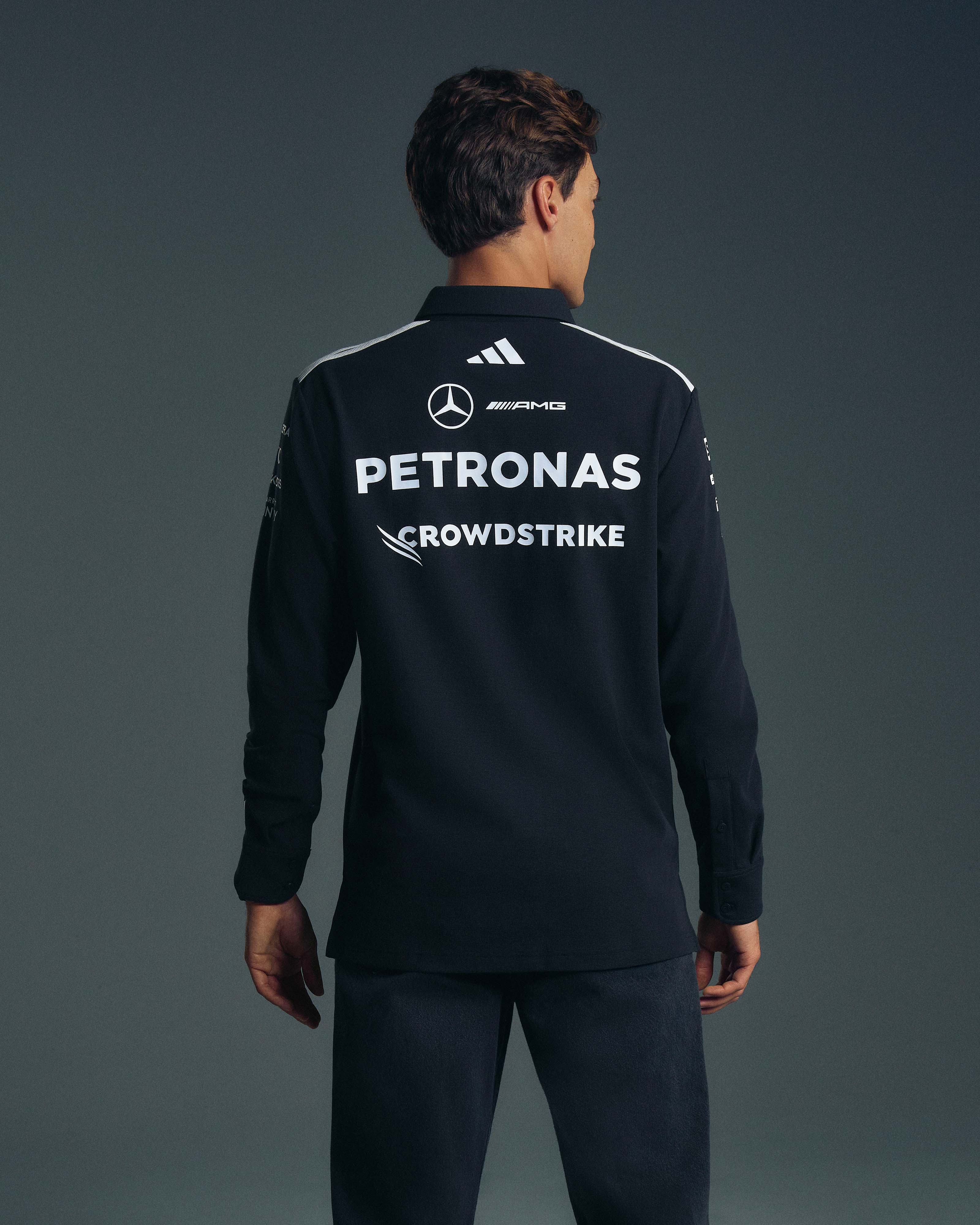 Official Mercedes-AMG PETRONAS F1 Team Men's 2026 Long-Sleeve Polo