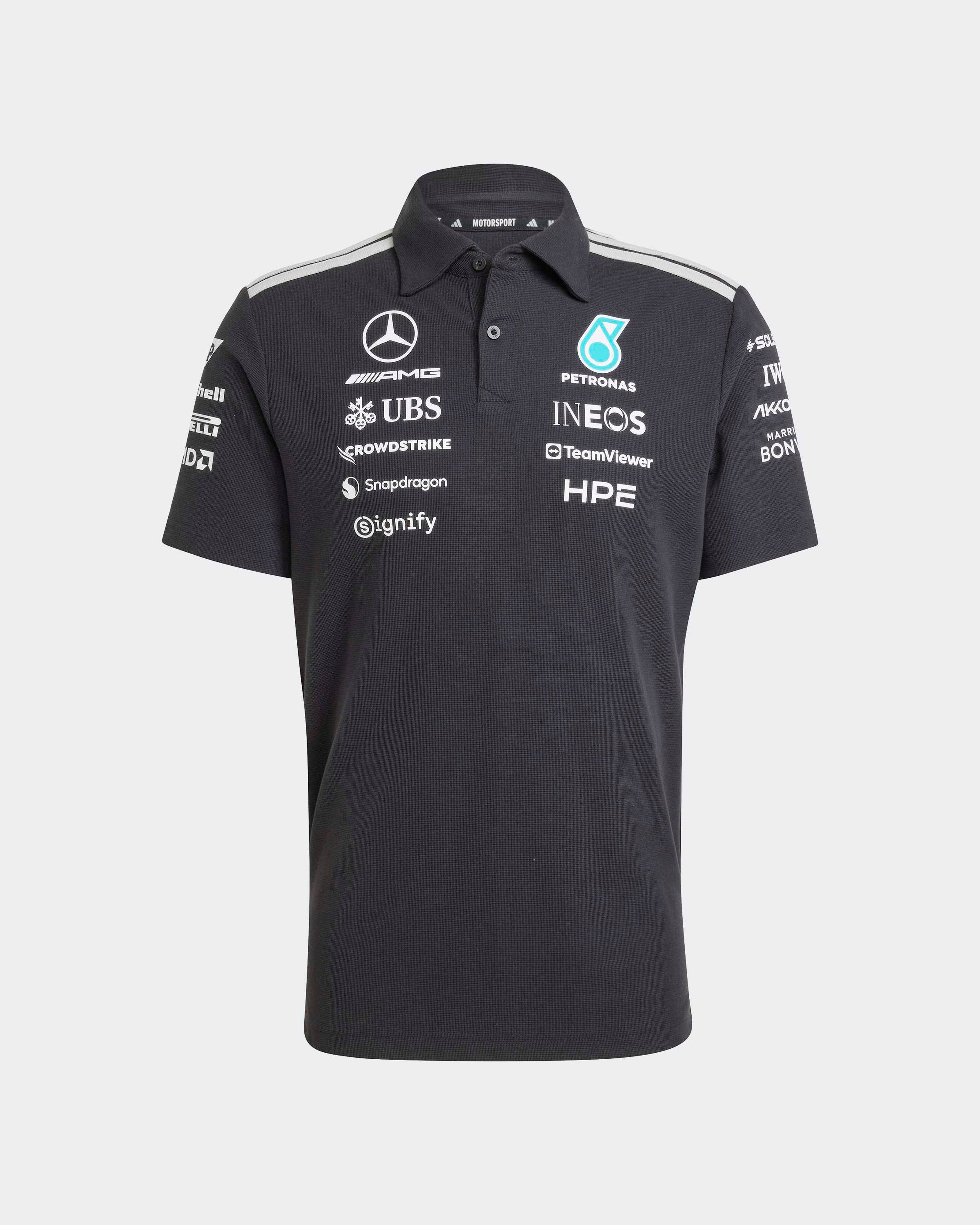 2026メルセデスAMG ポロシャツF1 Lサイズ Men's 2026 Team Polo Shirt - Black | Mercedes-AMG Petronas F1
