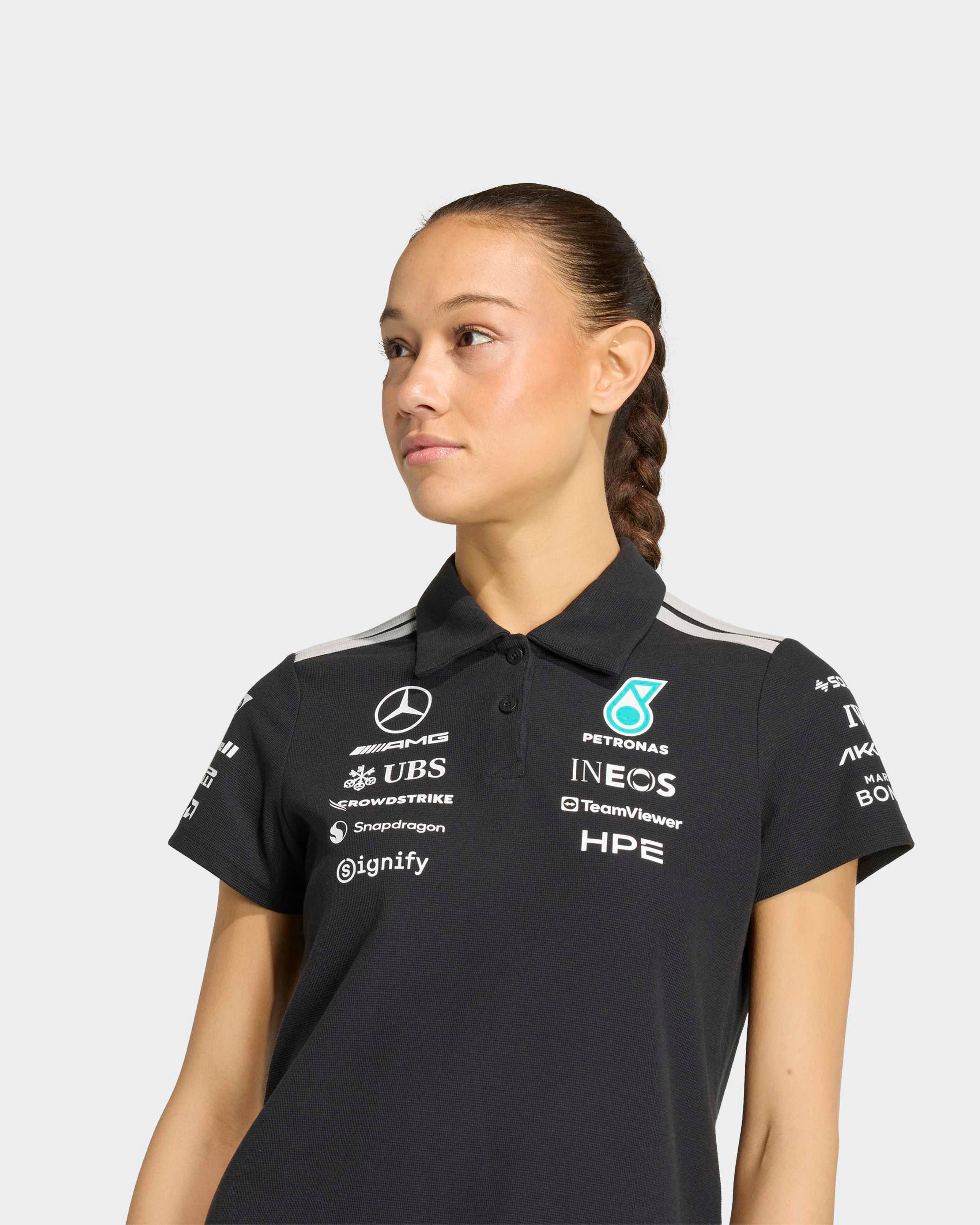 Women's 2026 Team Polo Black | Mercedes-AMG PETRONAS F1 Team