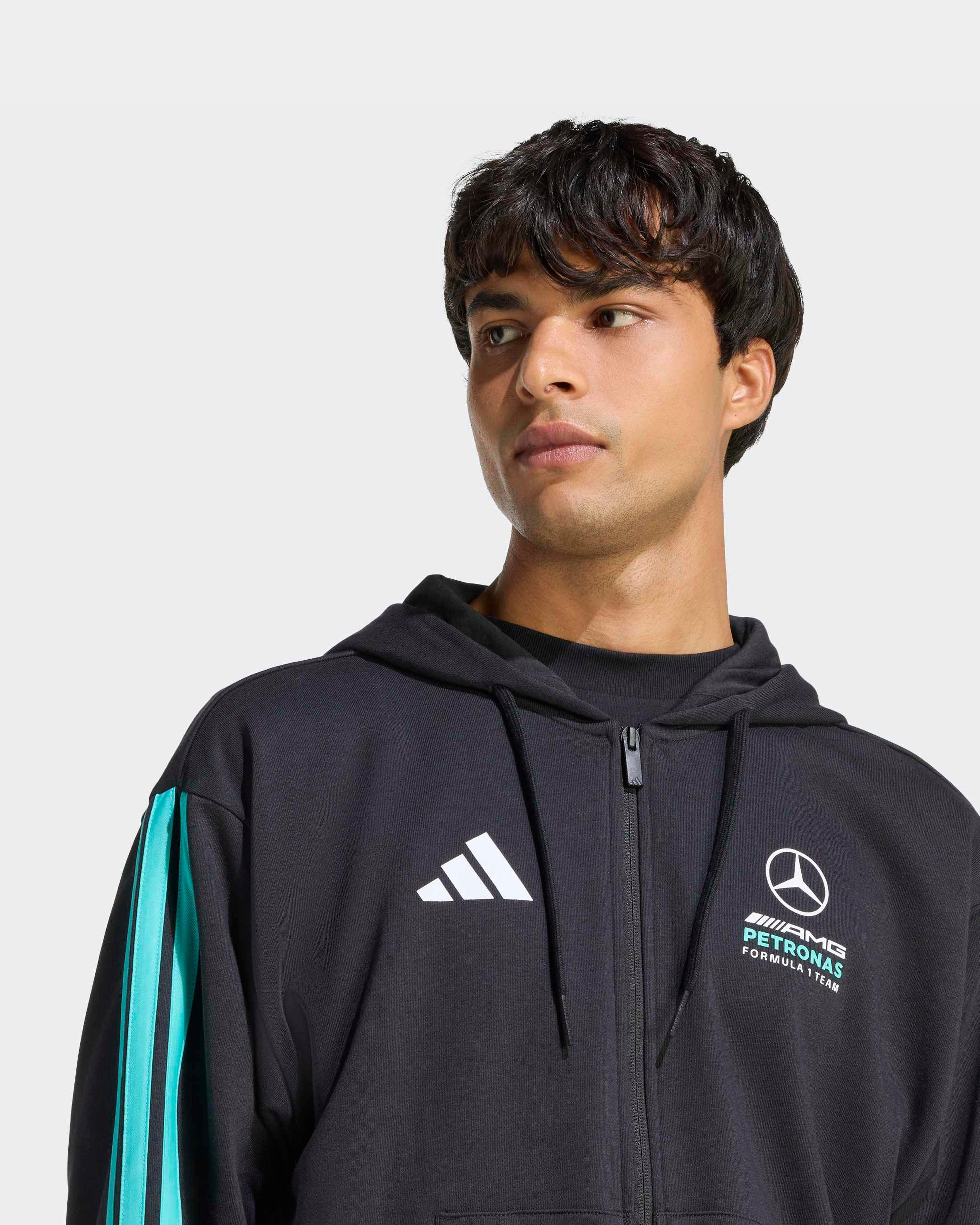 2026 Men's DNA Full-Zip Hoody Black | Mercedes-AMG PETRONAS F1