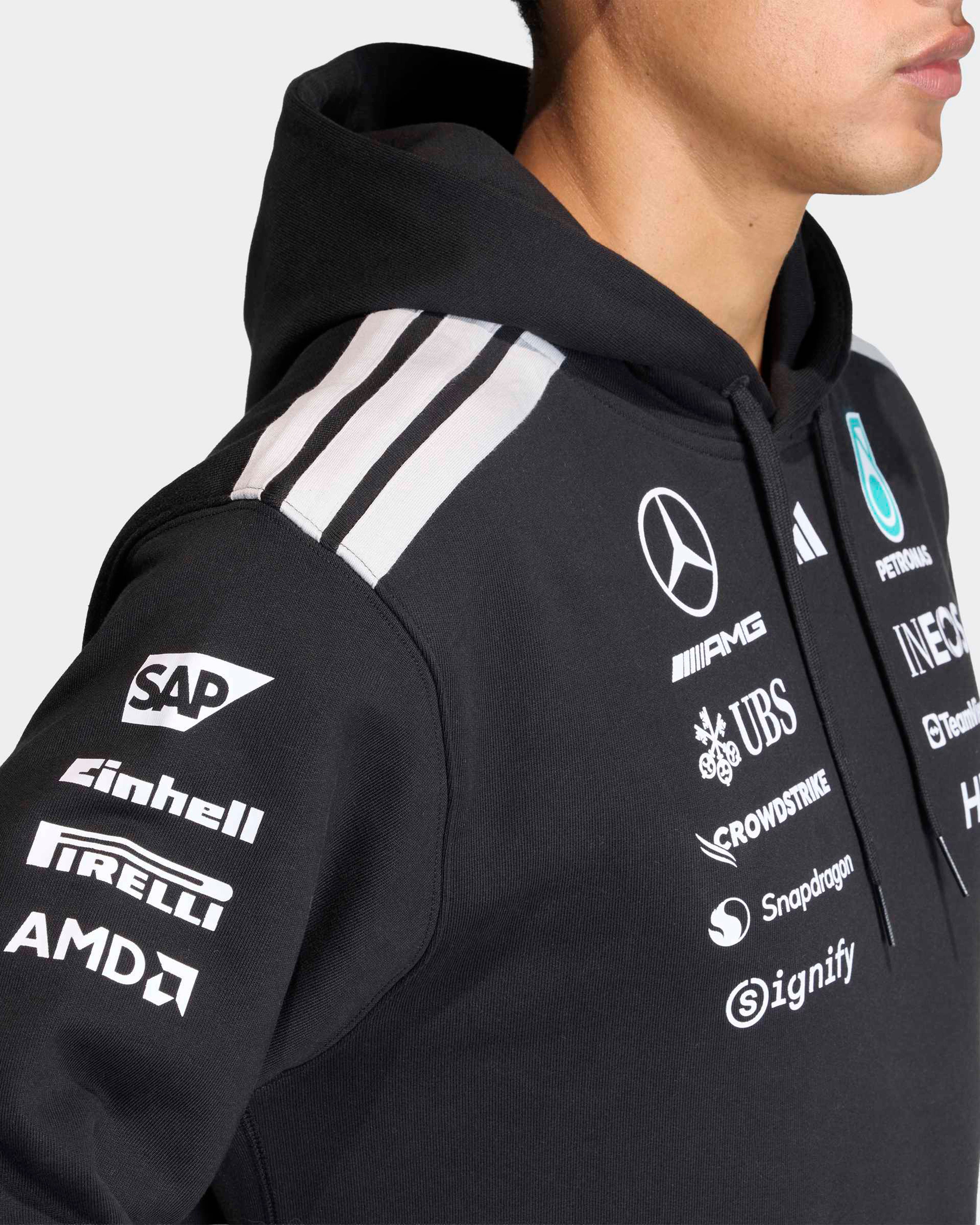 Men's 2026 Team Hoody - Black | Official Mercedes-AMG PETRONAS F1 Men's 2026 Team Hoody - Black | Official Mercedes-AMG PETRONAS F1