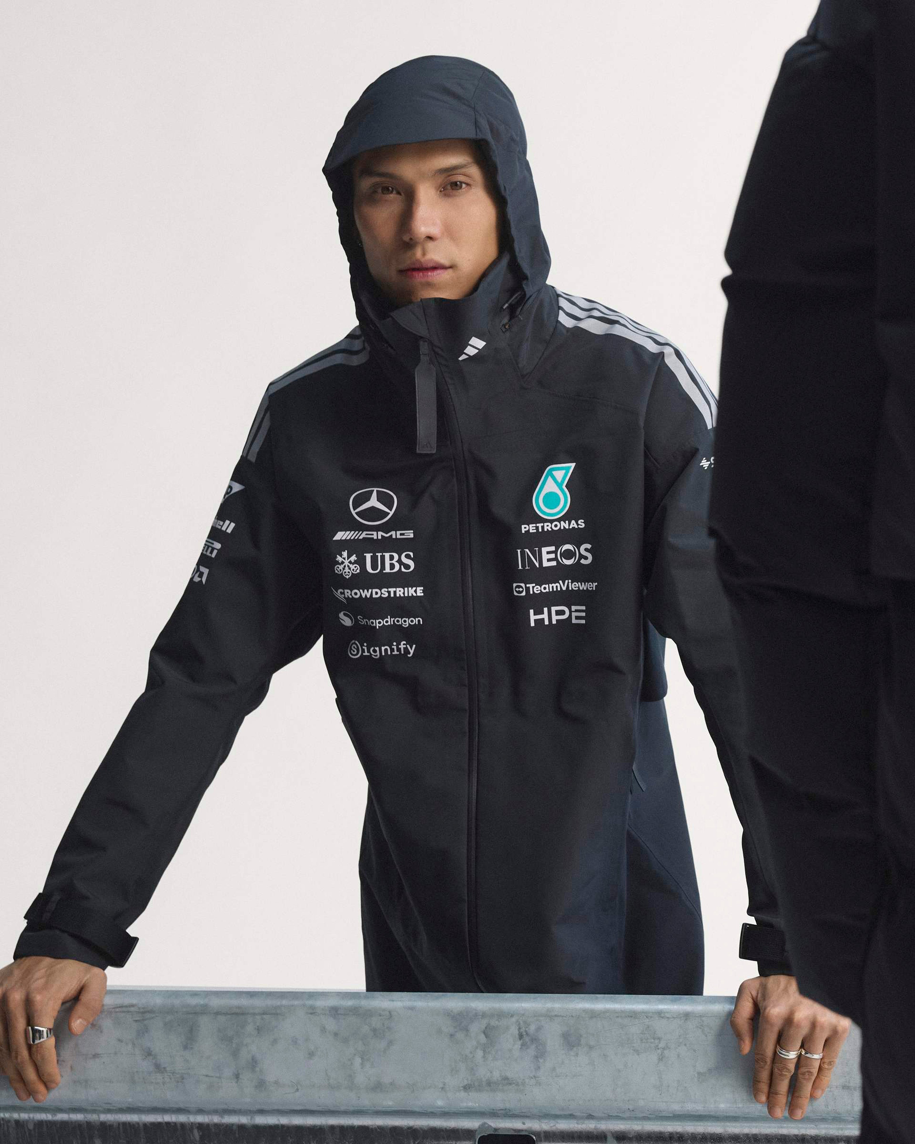 Men's 2026 Team Rain Parka - Black | Mercedes-AMG PETRONAS F1 Team
