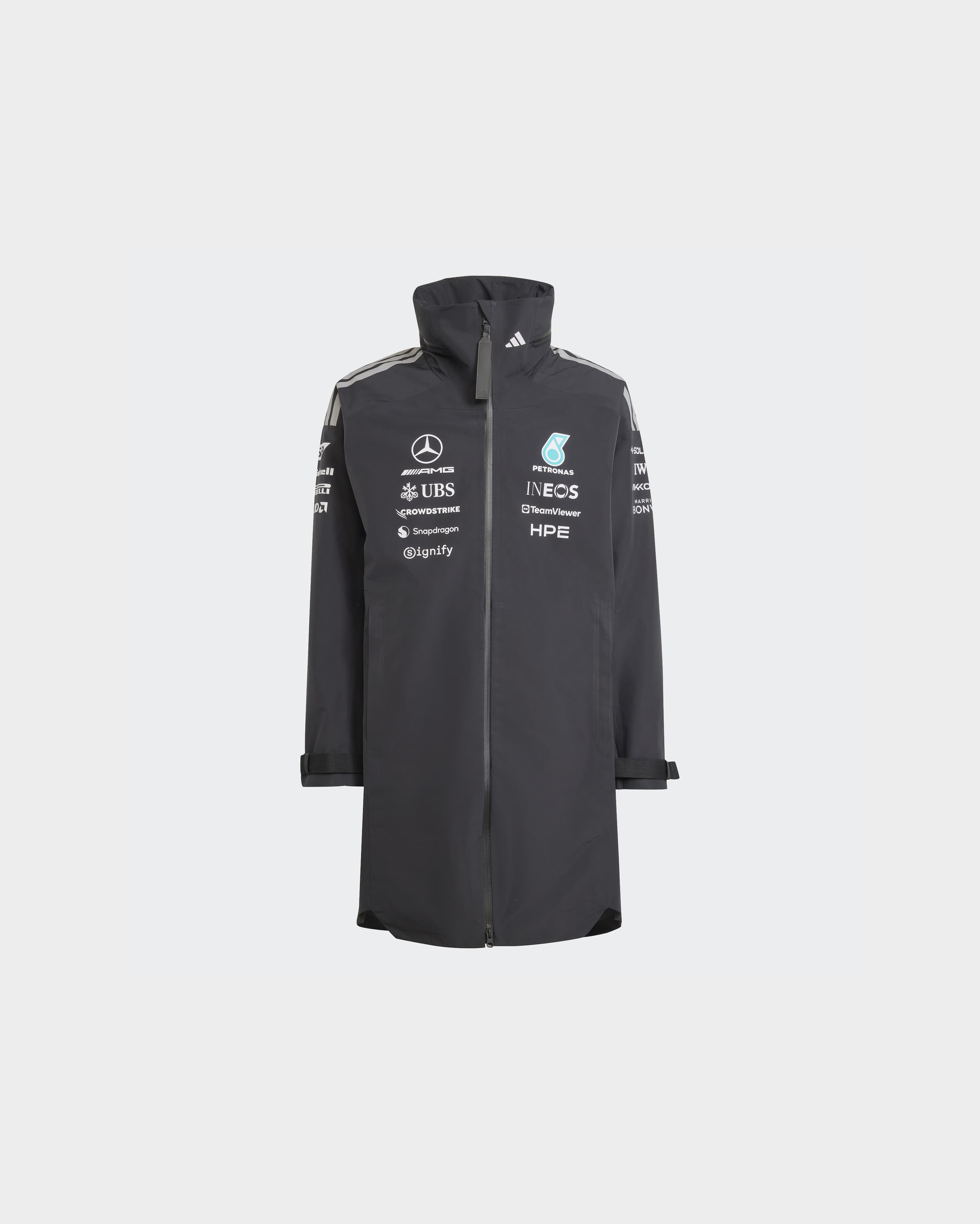 Men's 2026 Team Rain Parka - Black | Mercedes-AMG PETRONAS F1 Team