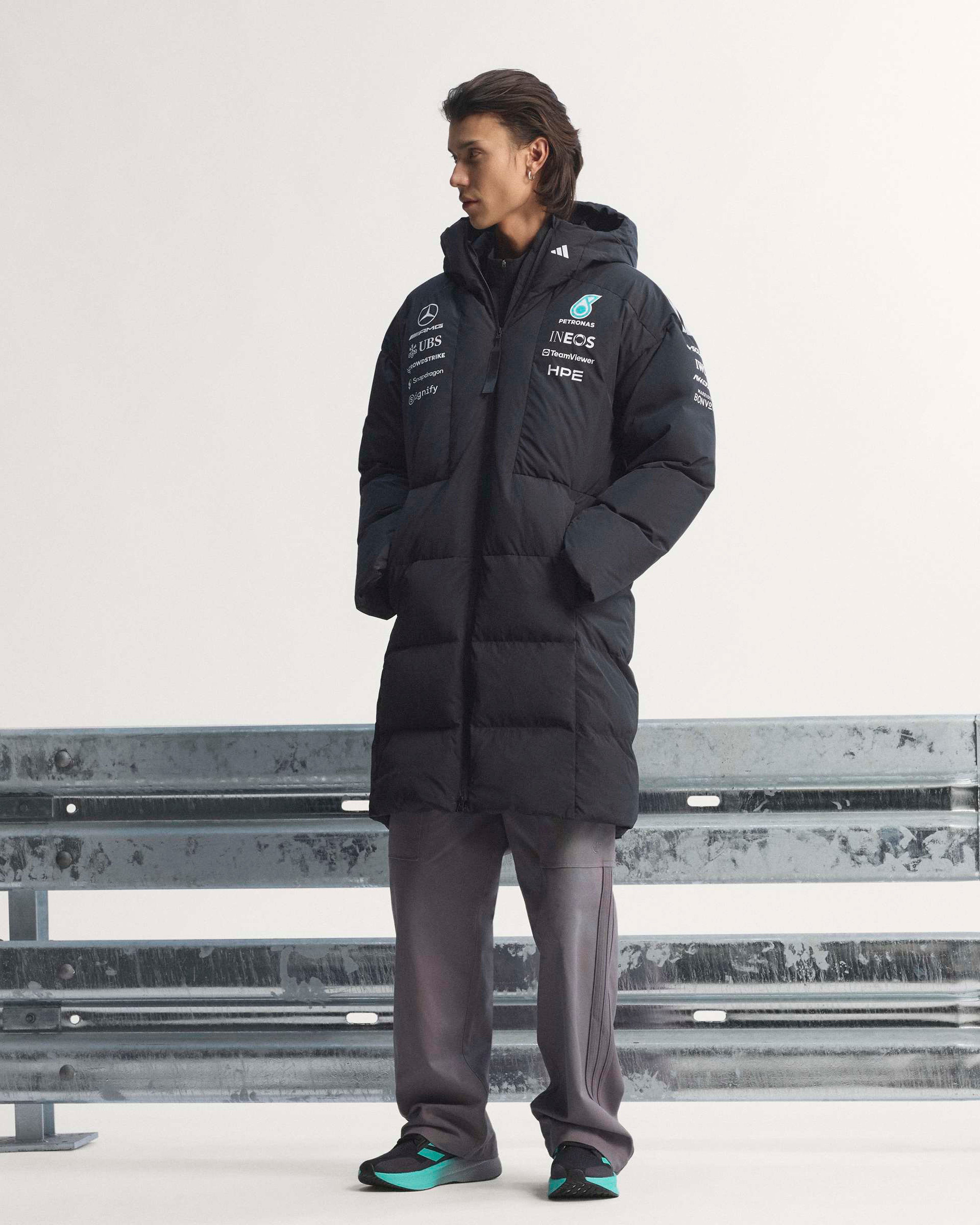 Mens 2026 Team Down Winter Jacket Black | Mercedes-AMG Petronas F1