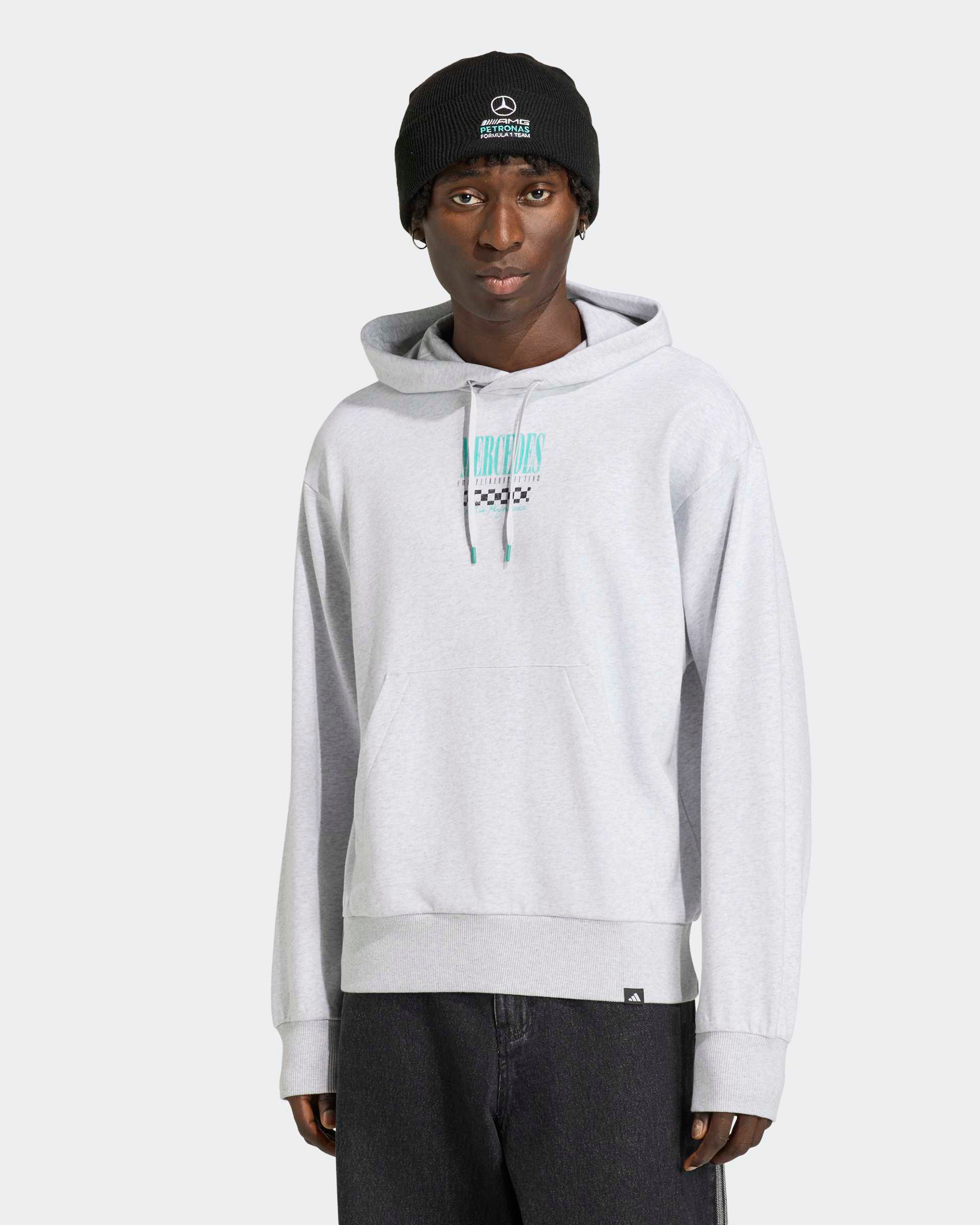 Mens Graphic Race Hoody Grey