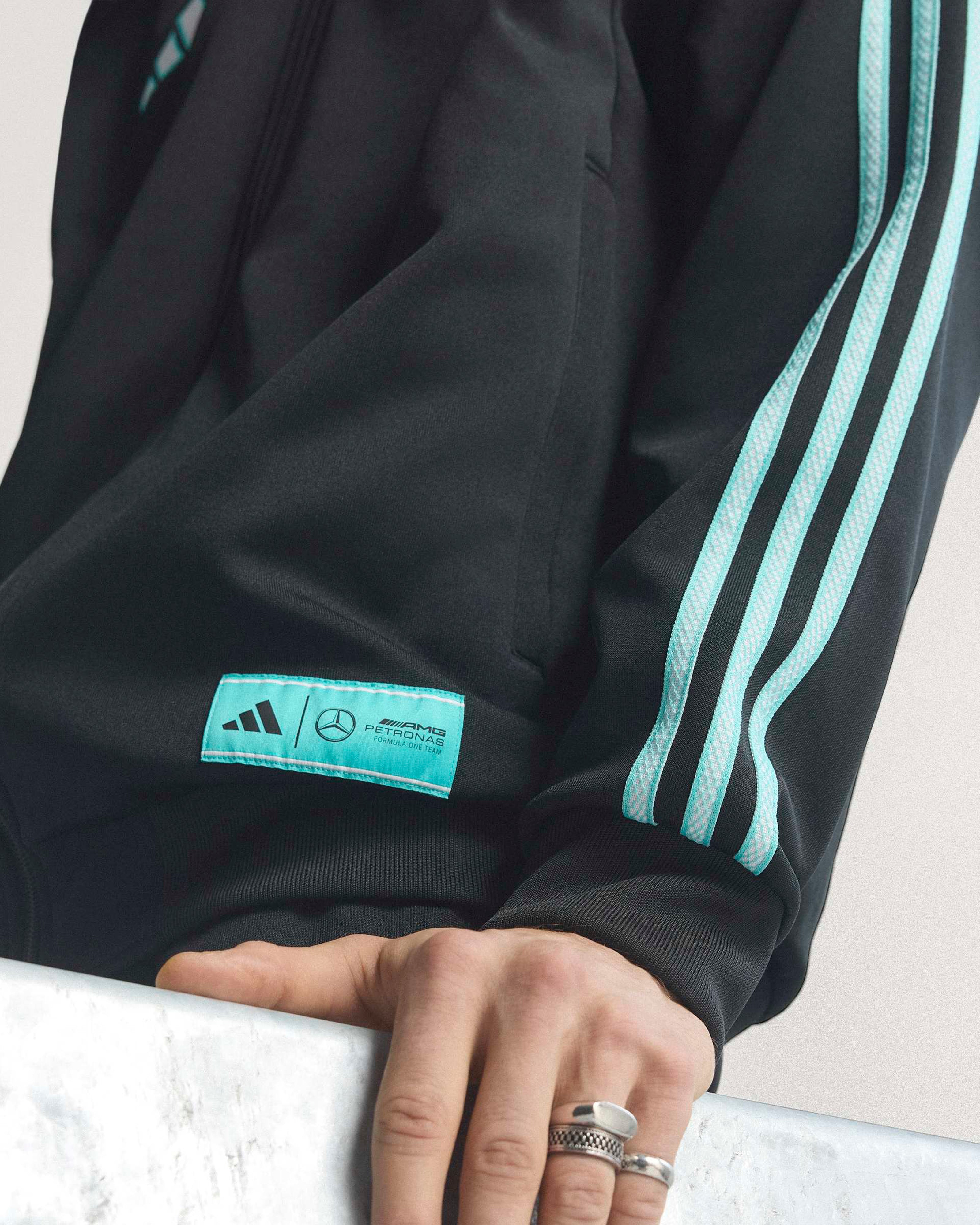 Mens Las Vegas Track Top Black/Teal