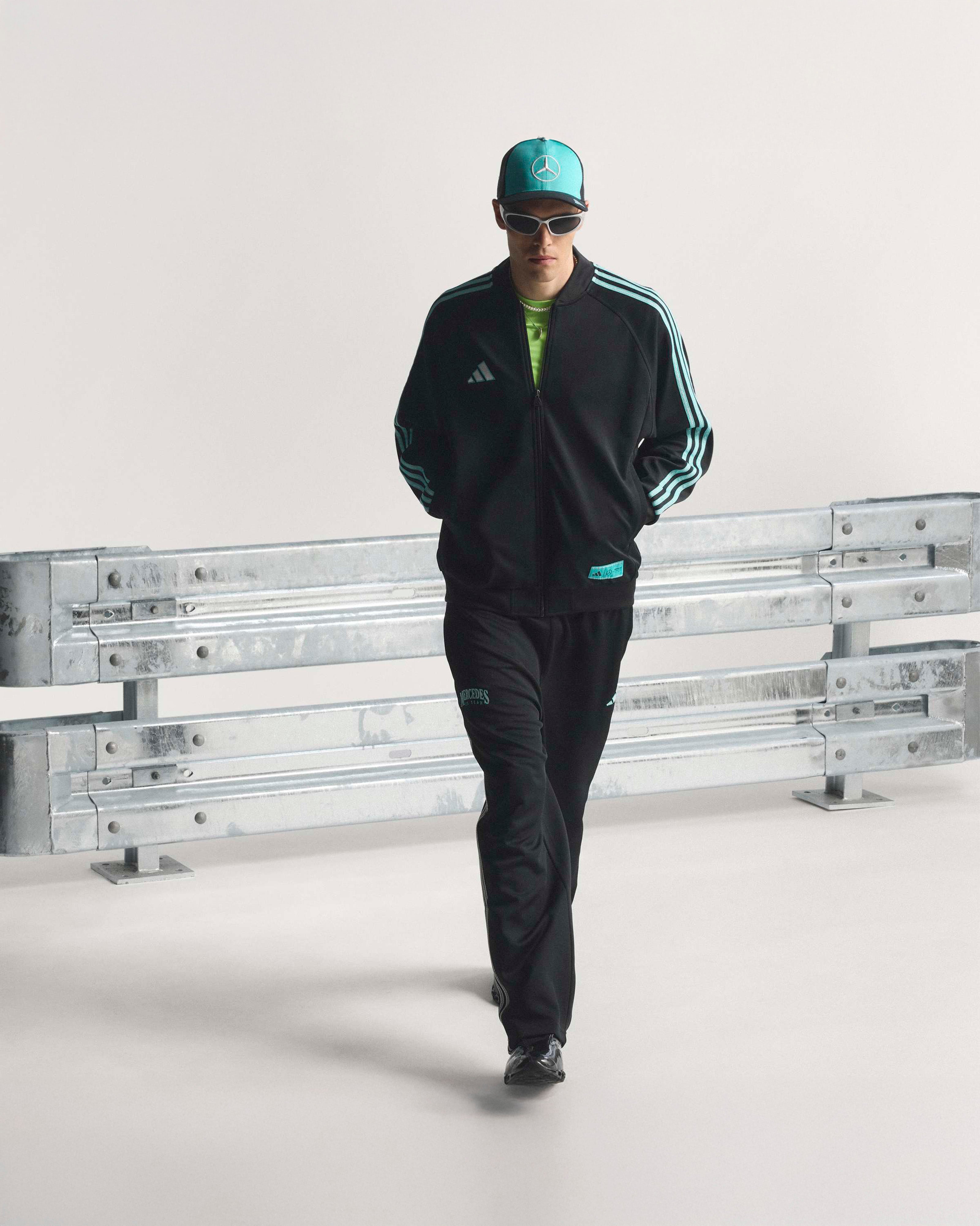 Mens Las Vegas Track Top Black/Teal | Official Mercedes-AMG