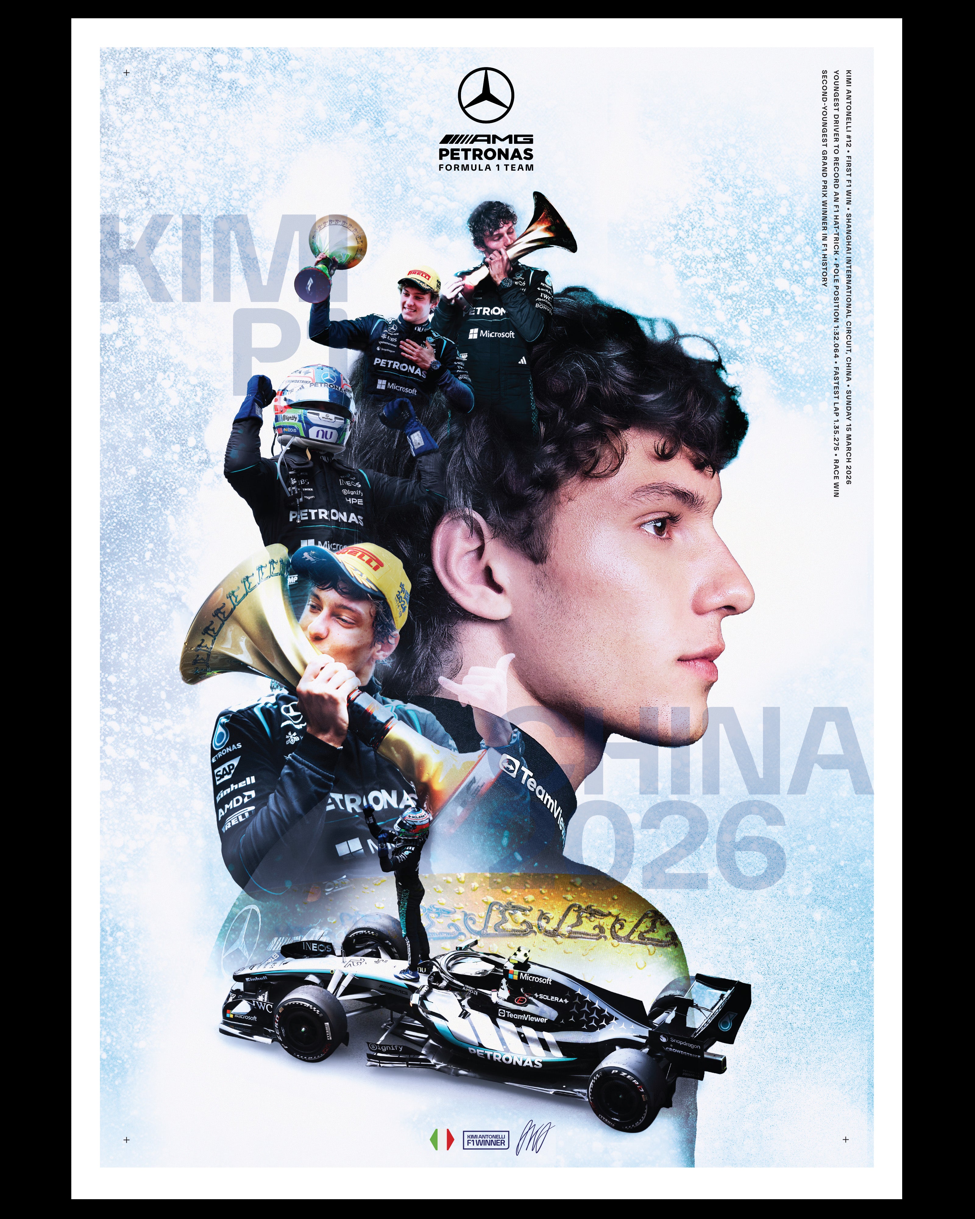 Kimi Antonelli Chinese Grand Prix Poster