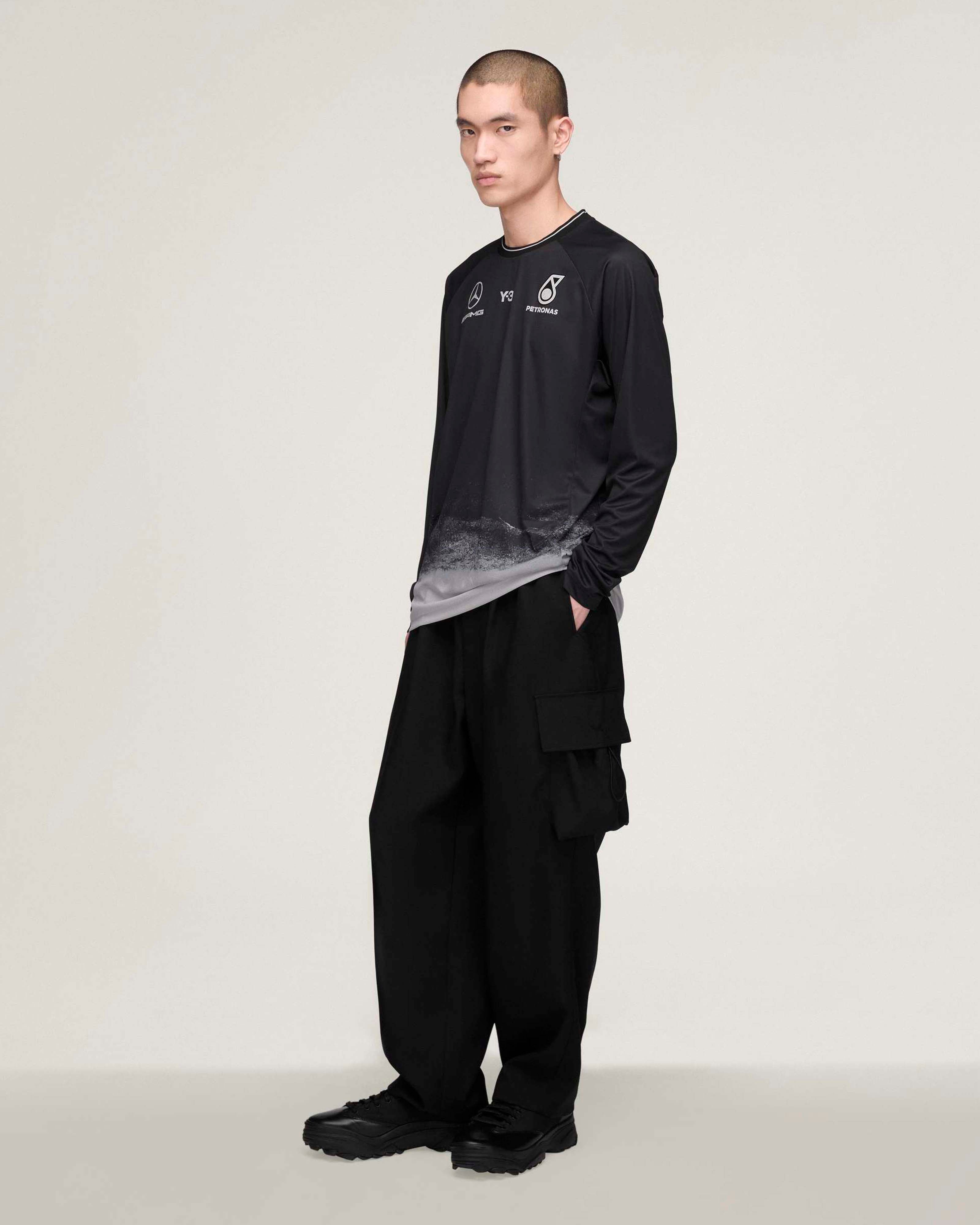 Y-3 Long-Sleeve Mechanics Tee - Black | Mercedes-AMG PETRONAS F1