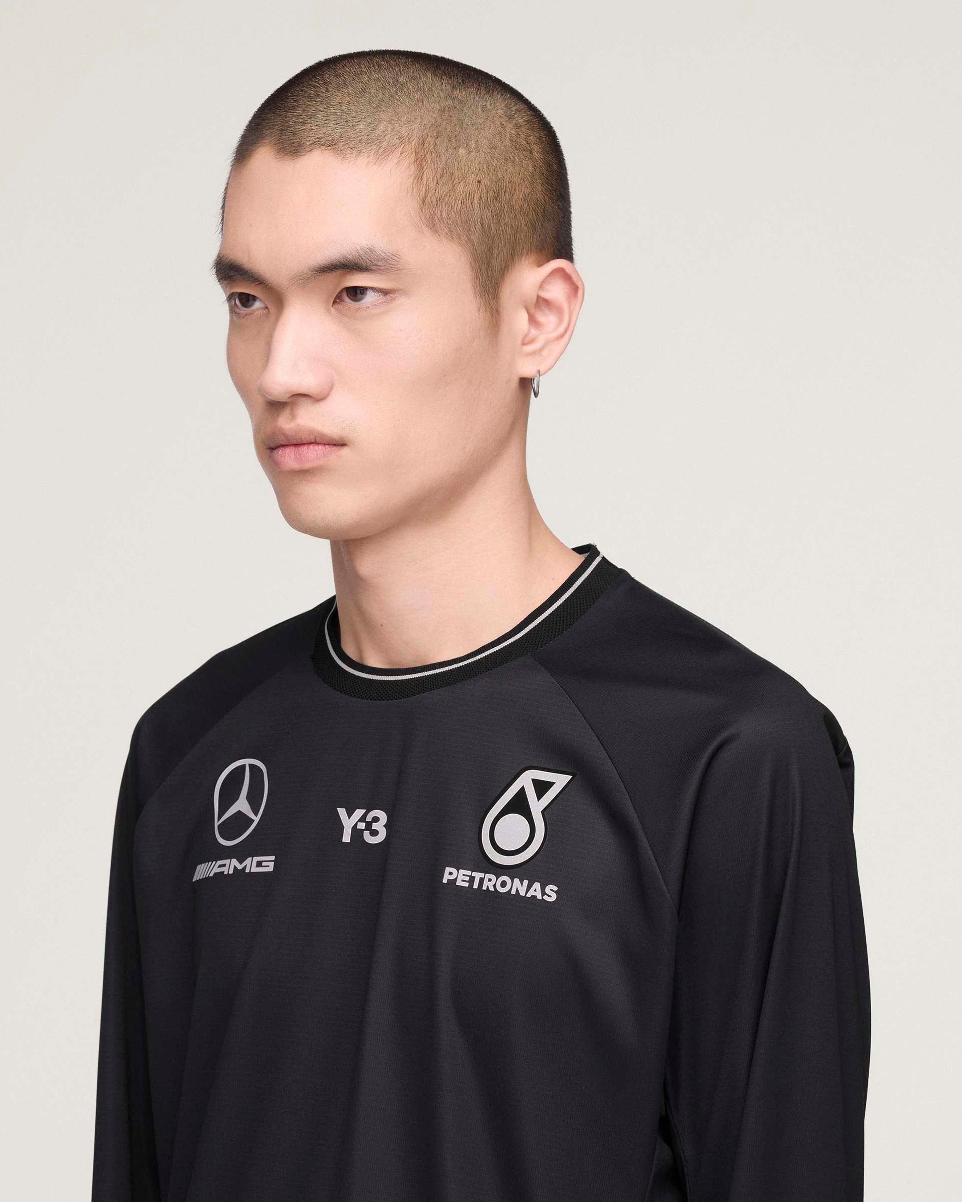 Y-3 Long-Sleeve Mechanics Tee - Black | Mercedes-AMG PETRONAS F1