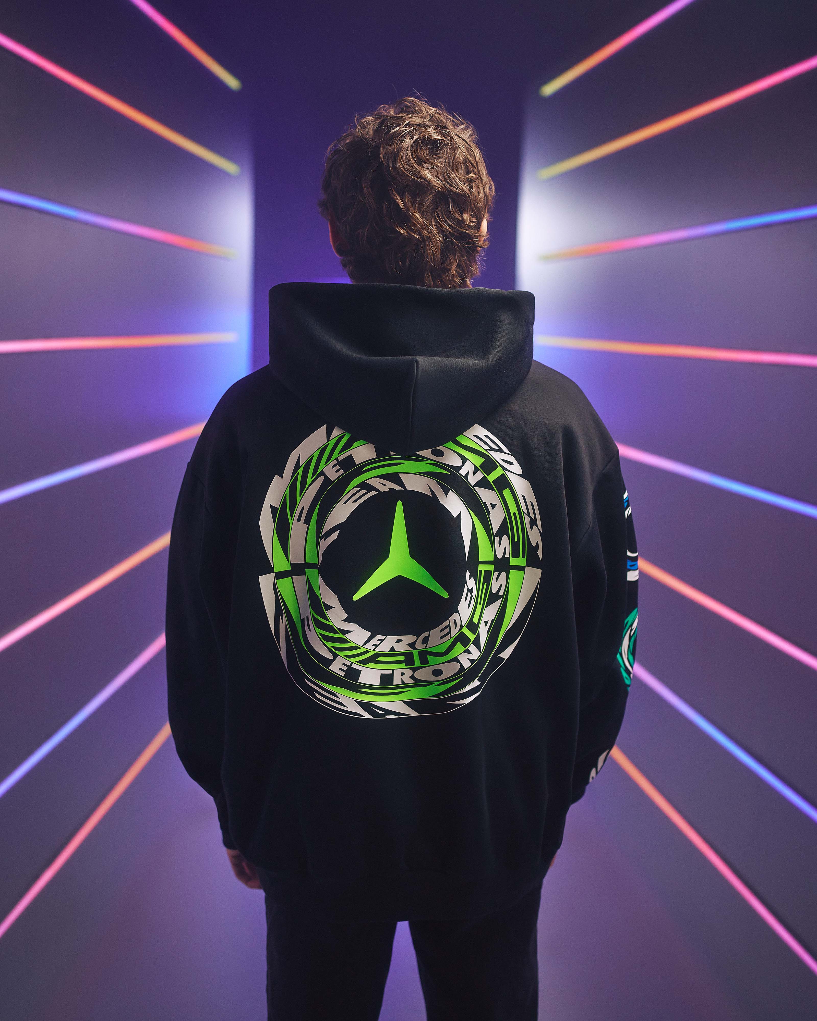 Mercedes-AMG PETRONAS F1 Team Unisex Lights On Hoody - Black