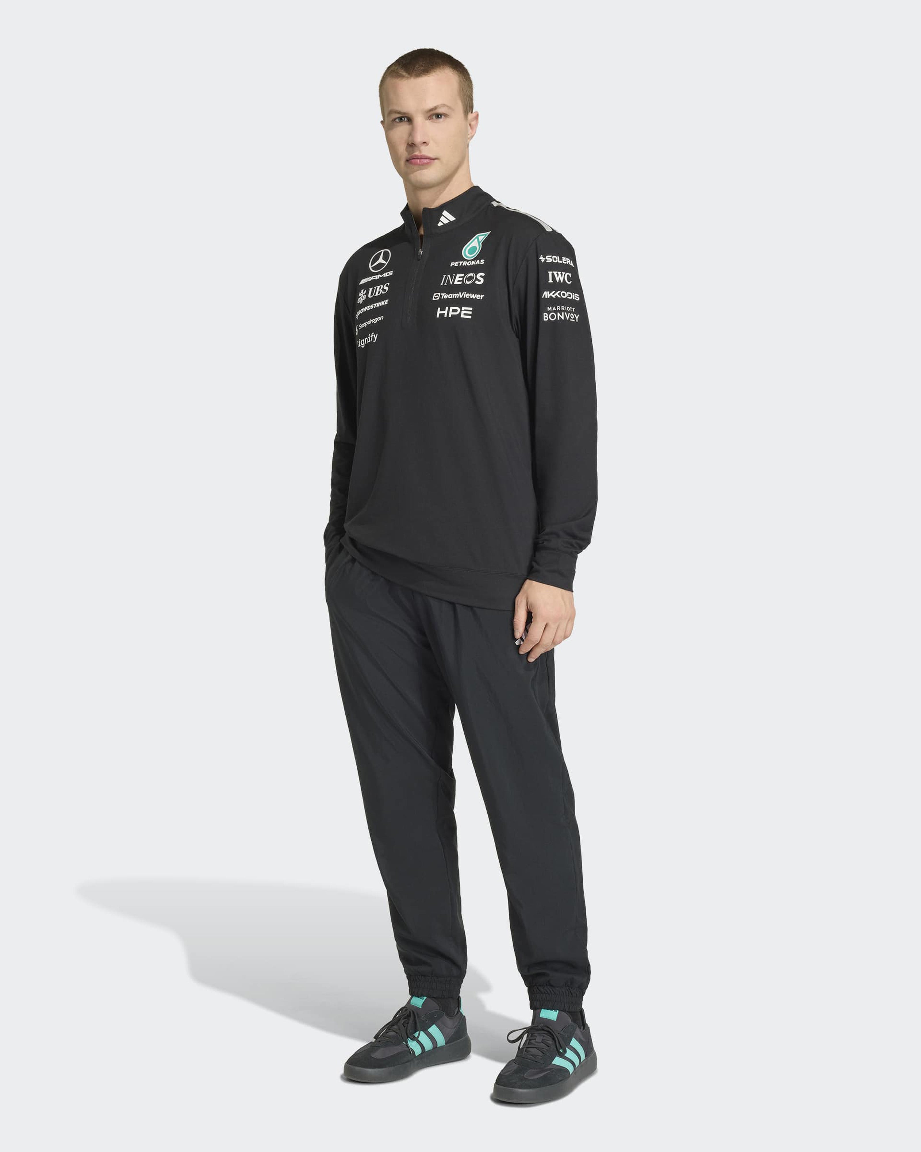 Men's 2026 Team Quarter-Zip Sweatshirt - Black | Mercedes-AMG