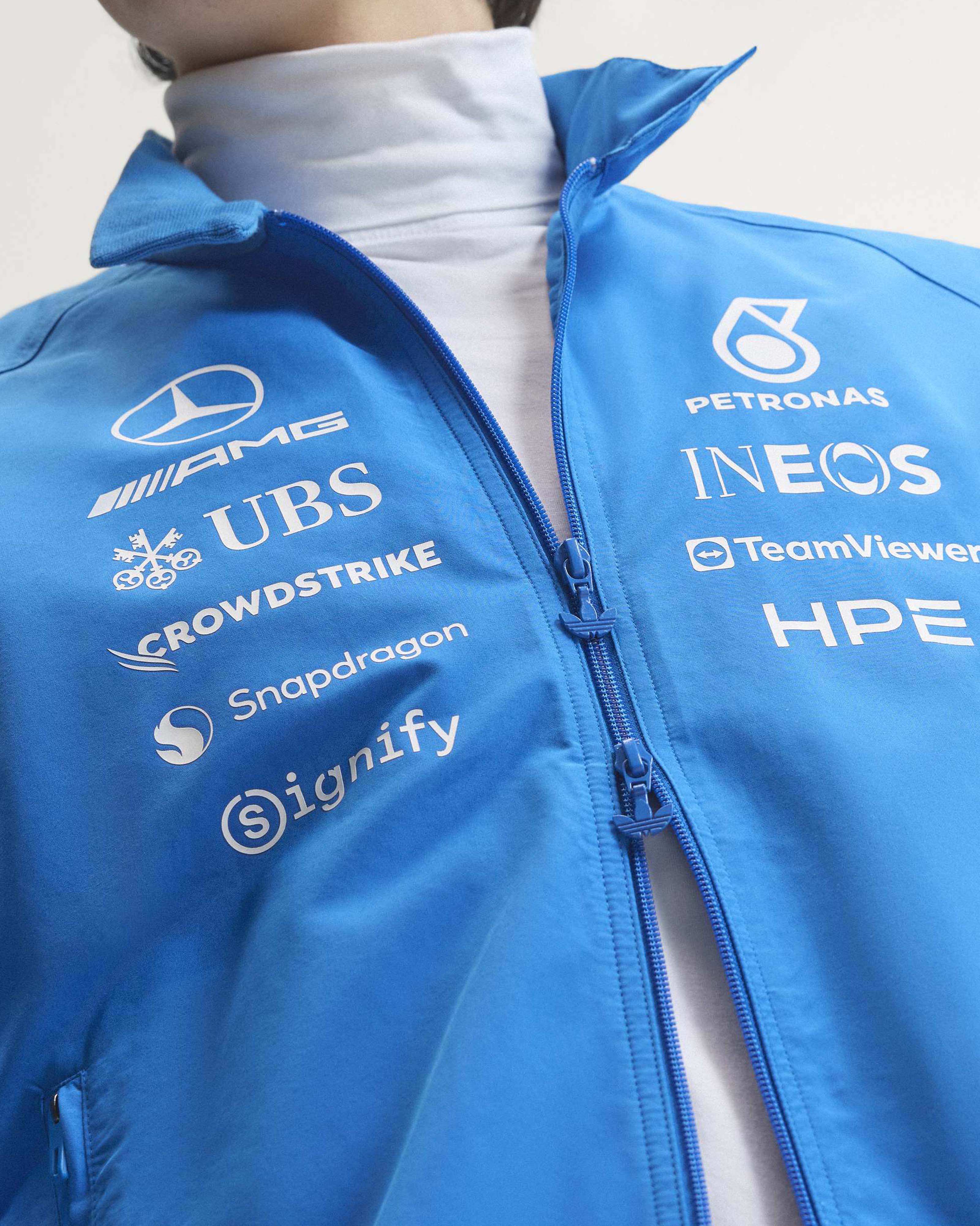 Mercedes-AMG PETRONAS F1 Team Men's Blue Wonder Harrington Jacket