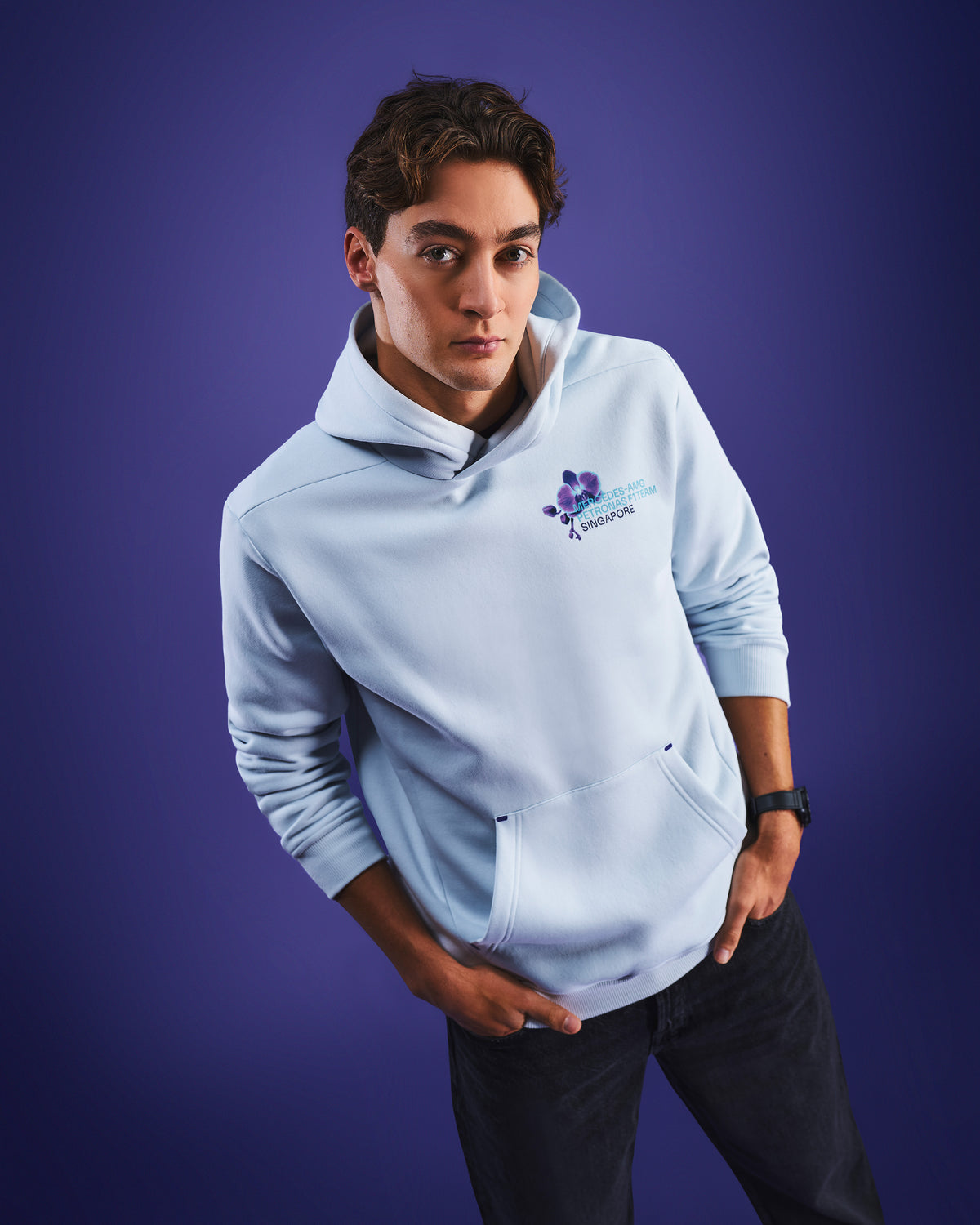 Mens Vanda Bloom Hoody Grey