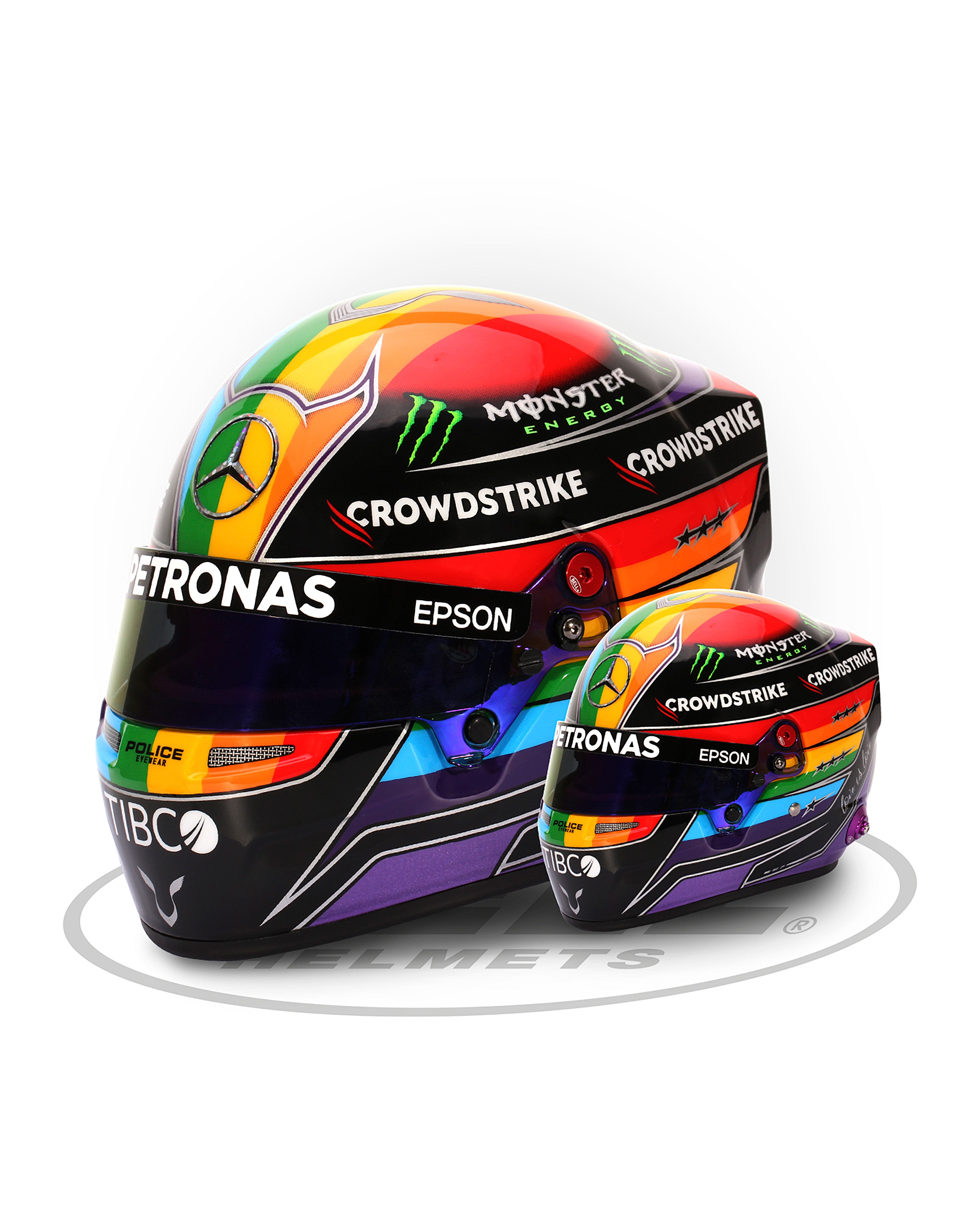 Lewis Hamilton Qatar 2021 Mini Bell Helmet Replica 1:2 | Official