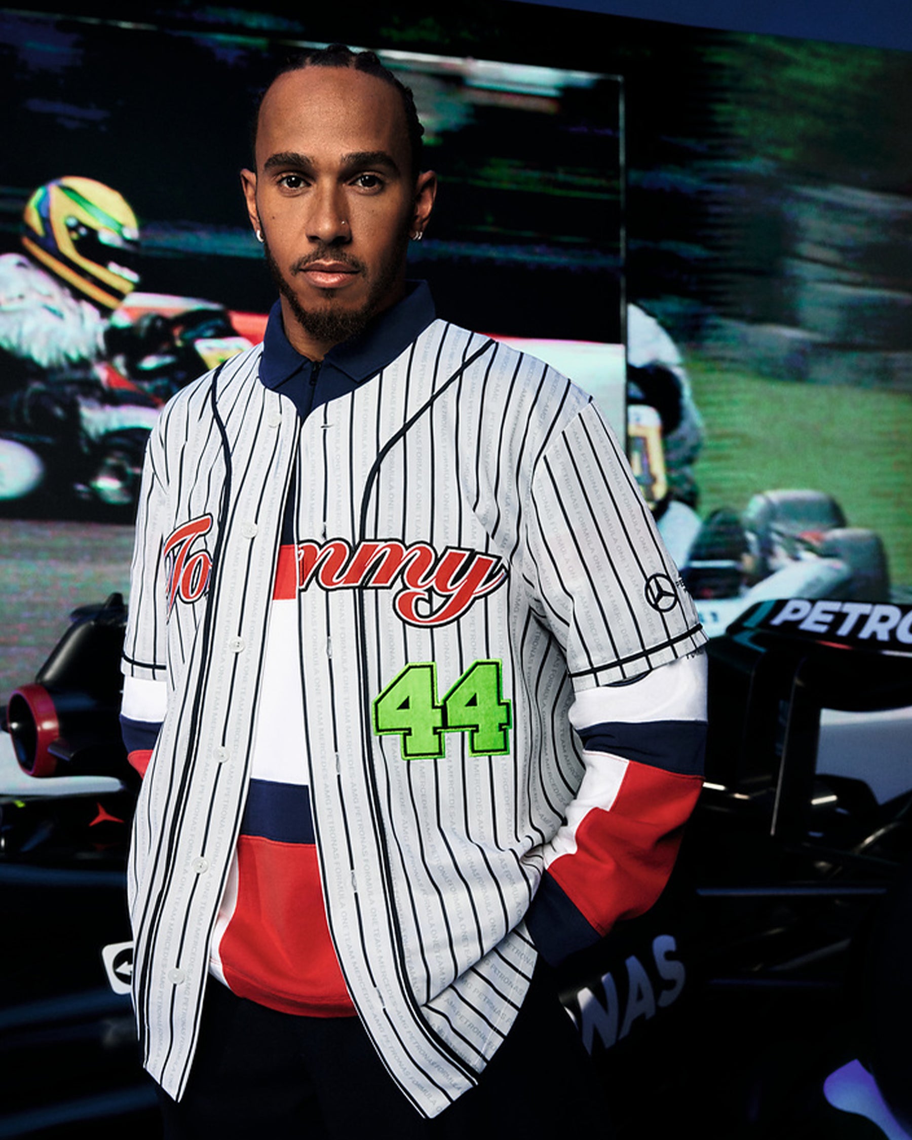 Tommy x Mercedes-AMG F1 x Awake NY Baseball Jersey Black/Green 44