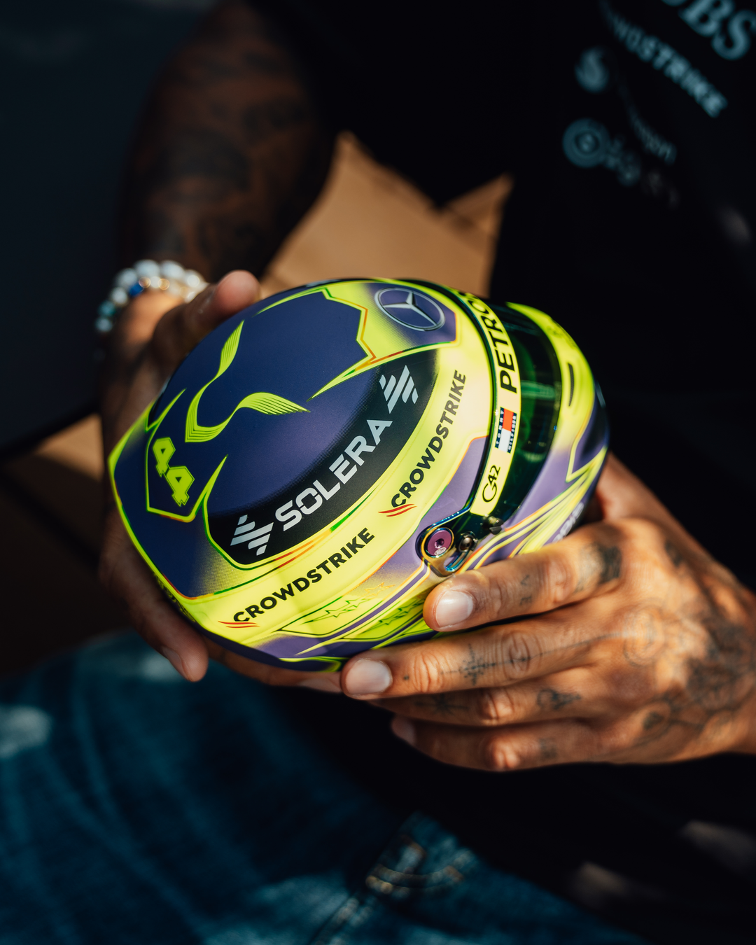 Lewis Hamilton 2024 Mini Bell Helmet Replica 1:2 | Official Mercedes