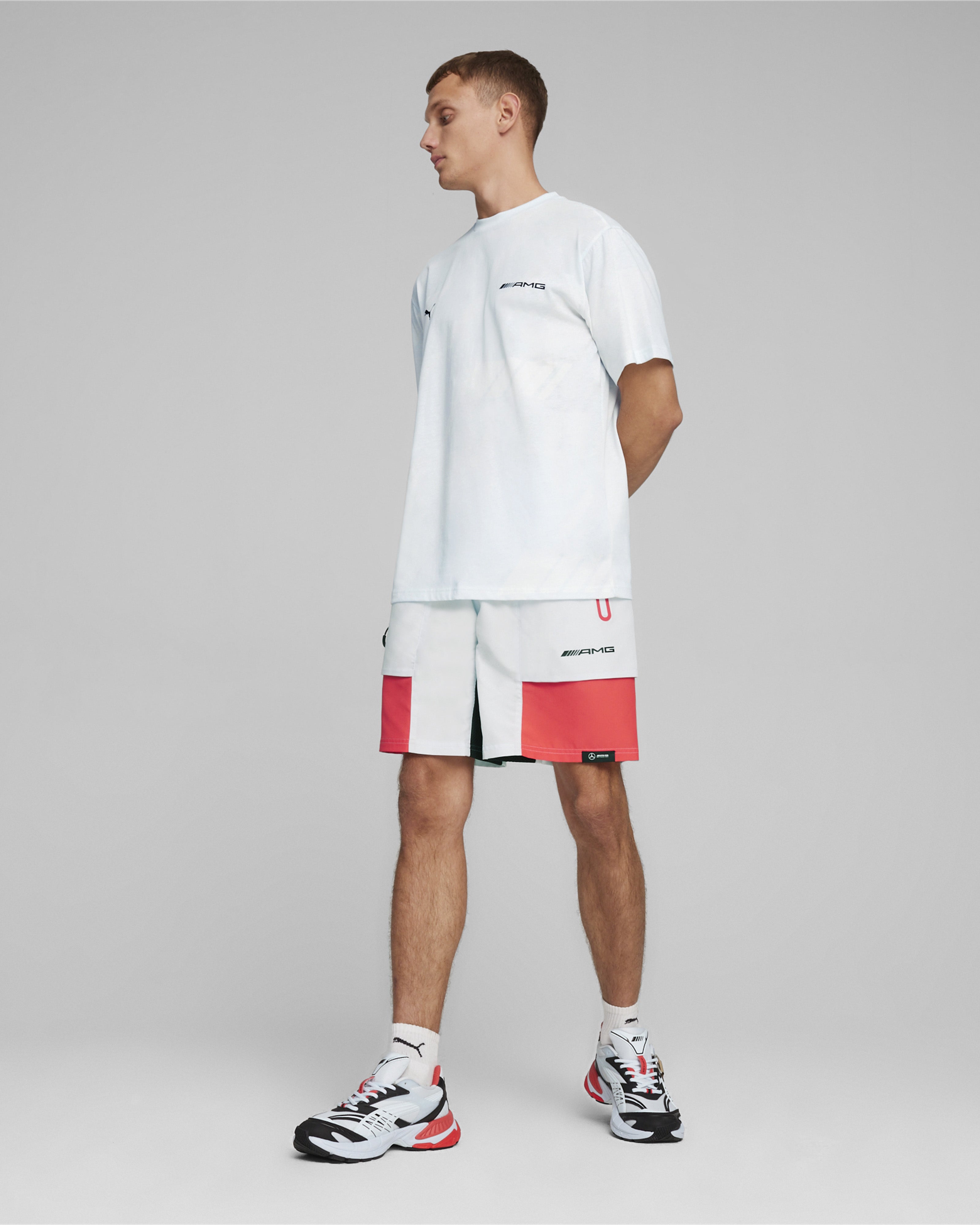 Mens Puma AMG Statement AOP Tee White