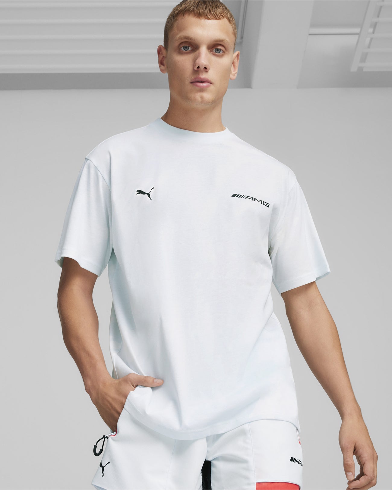 Mens Puma AMG Statement AOP Tee White